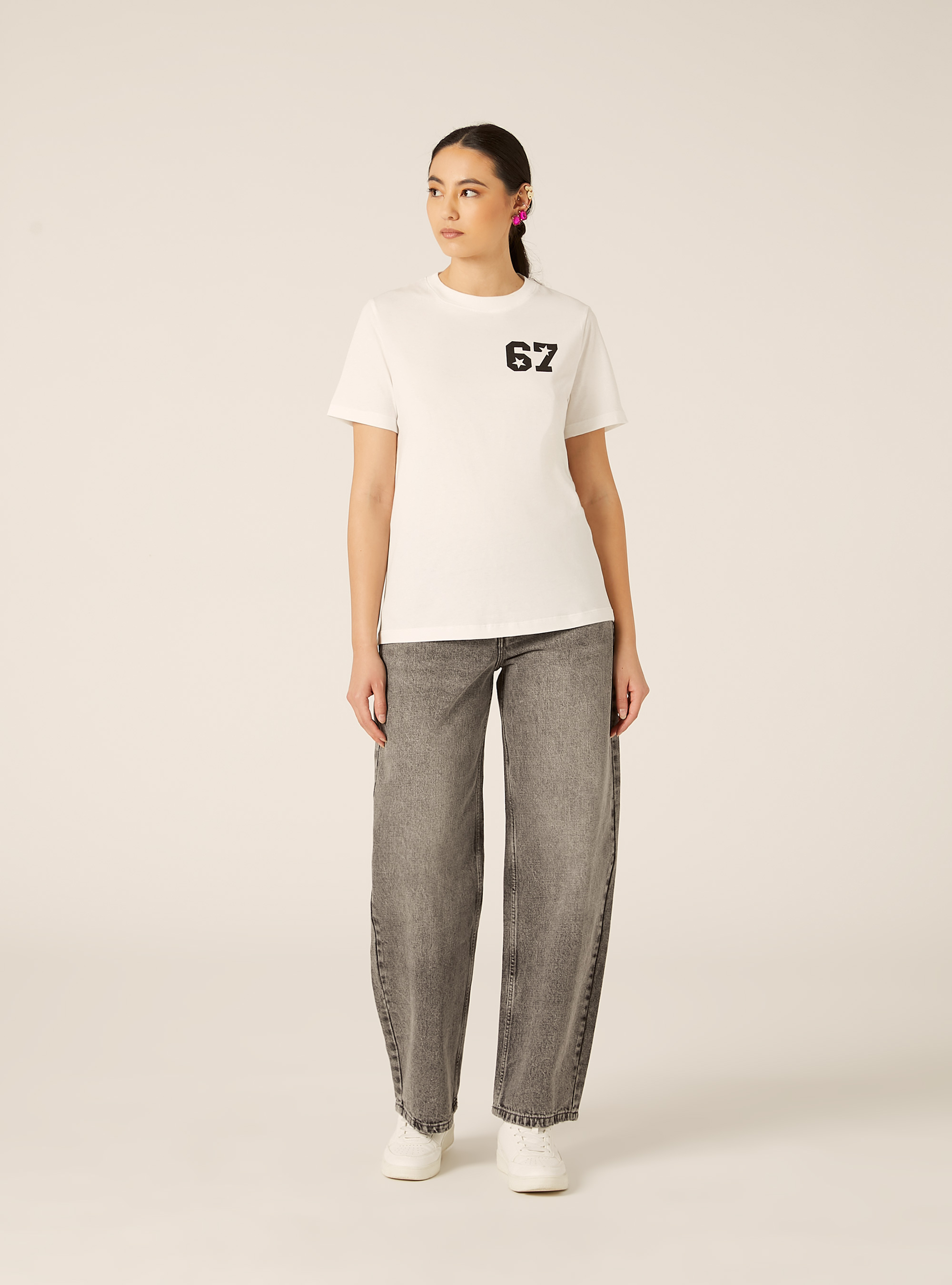 T-Shirt avec Imprim&eacute; Six Seven, WH1 OFF WHITE