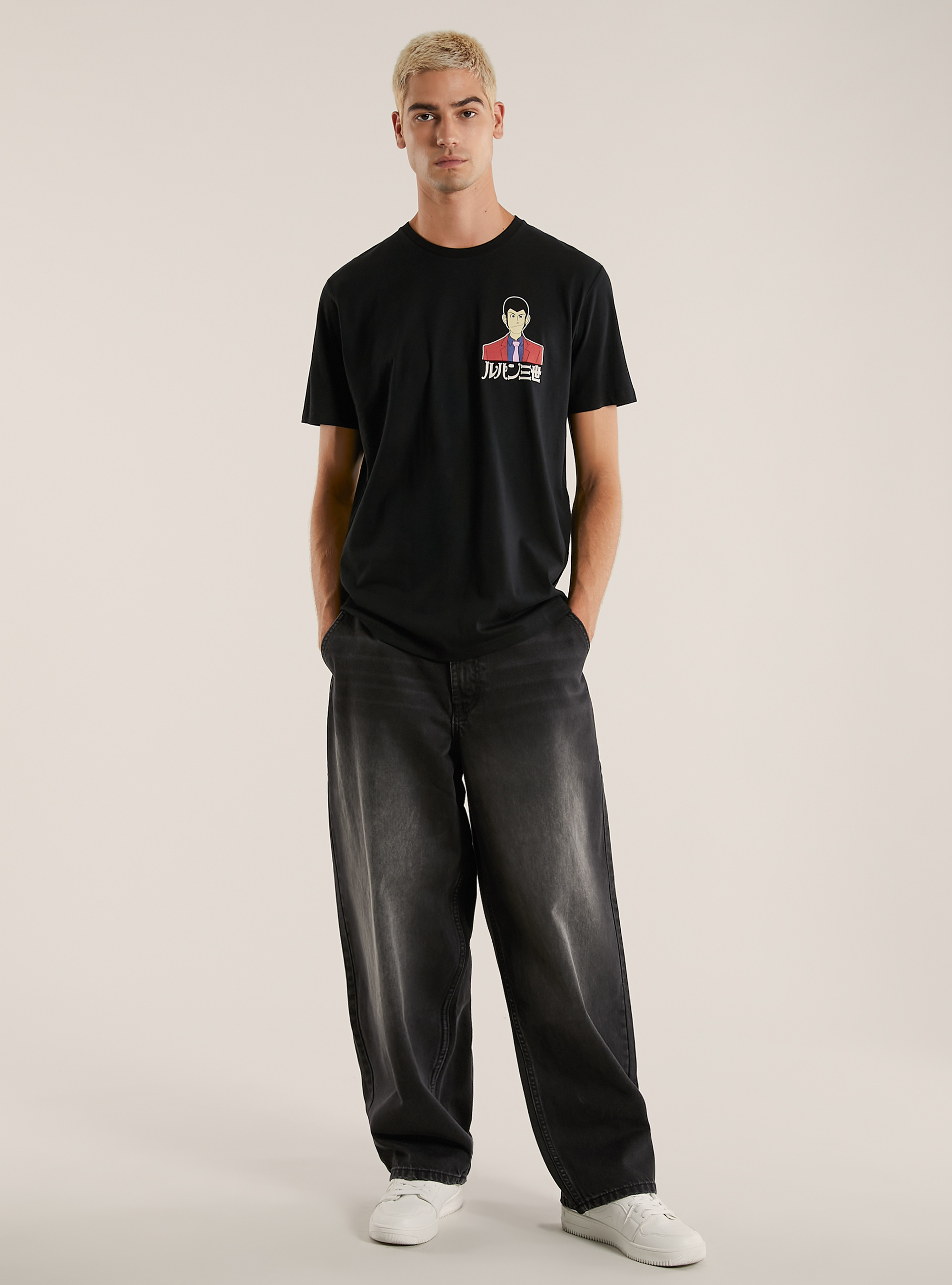 T-shirt licenza lupin, BK1 BLACK