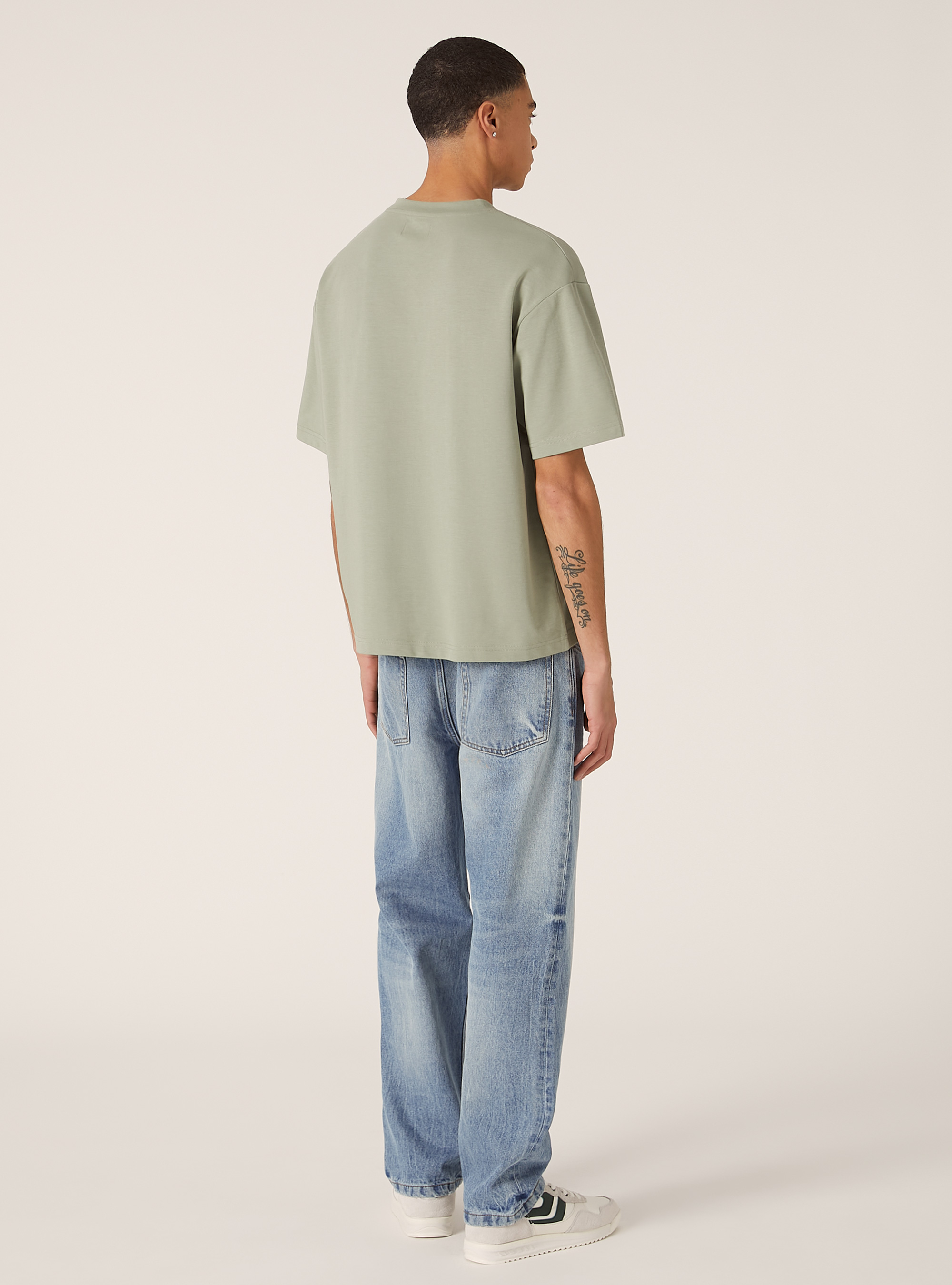 Jeans &agrave; coupe droite, D003 MEDIUM BLUE