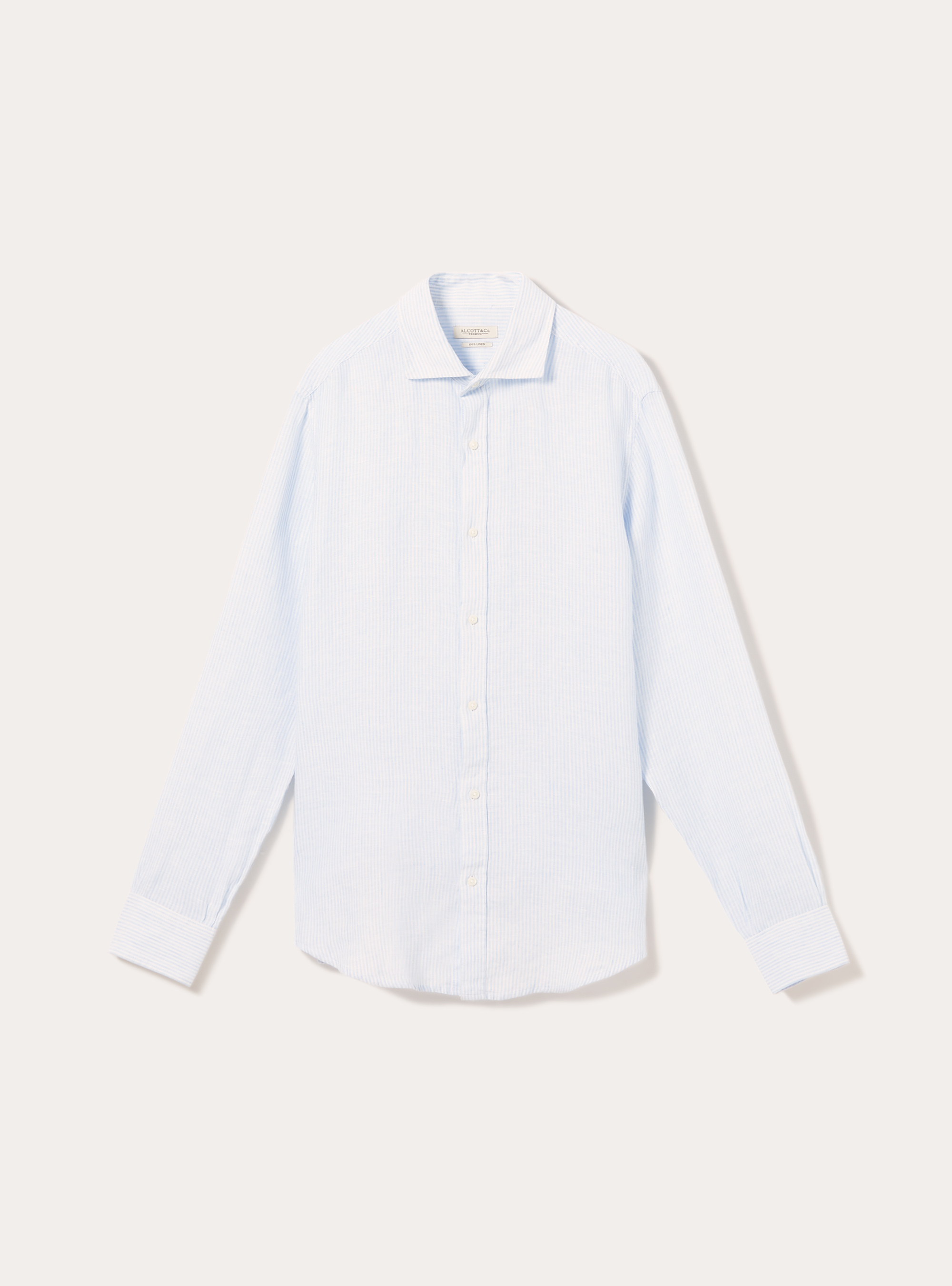 Camisa a rayas de puro lino, AZ3 AZURE LIGHT