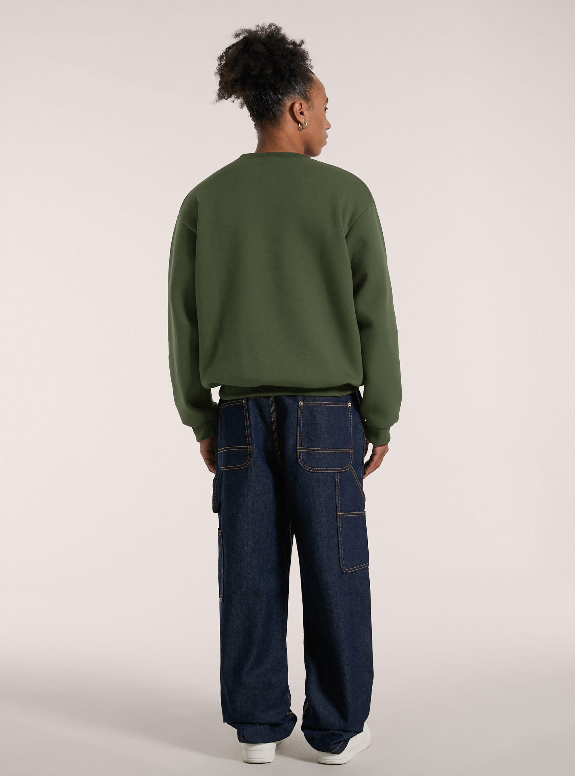 Sweat &agrave; col ras-du-cou boxy fit, KY2 KAKY MEDIUM