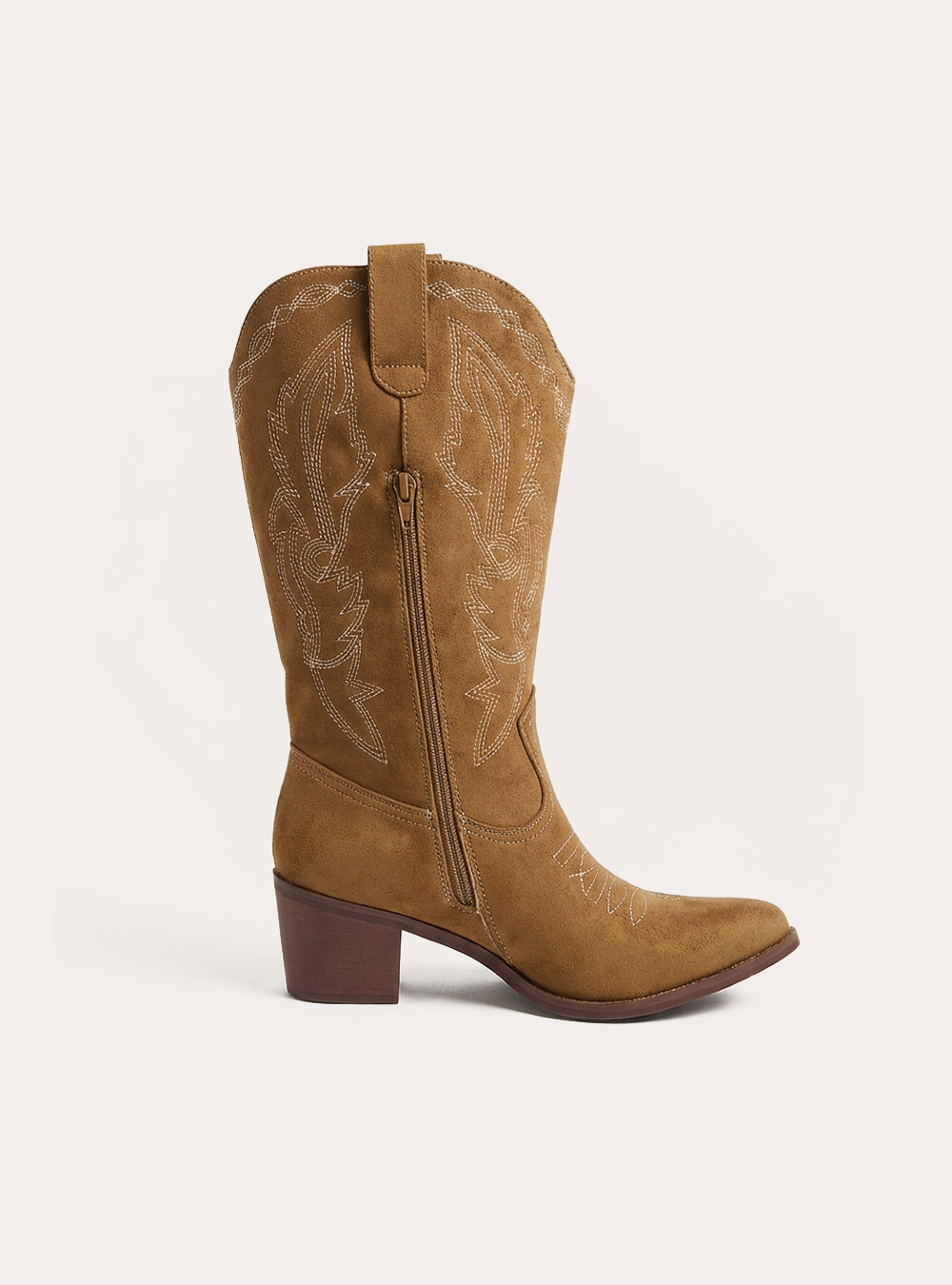 Botas camperas con bordados, BR3 BROWN LIGHT