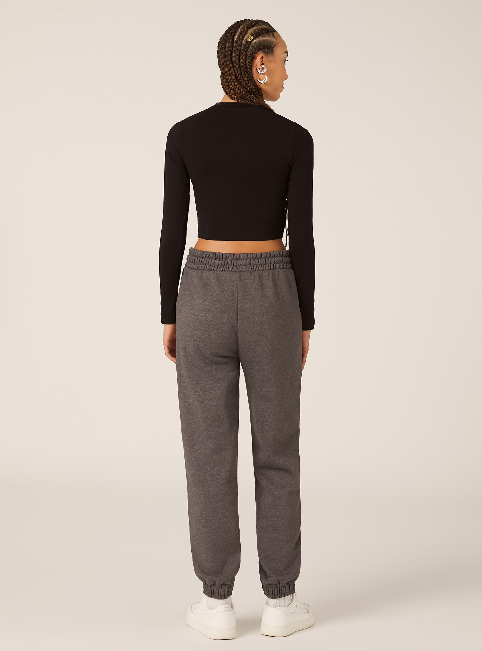 Pantalon jogger en molleton, MGY1 GREY MEL DARK