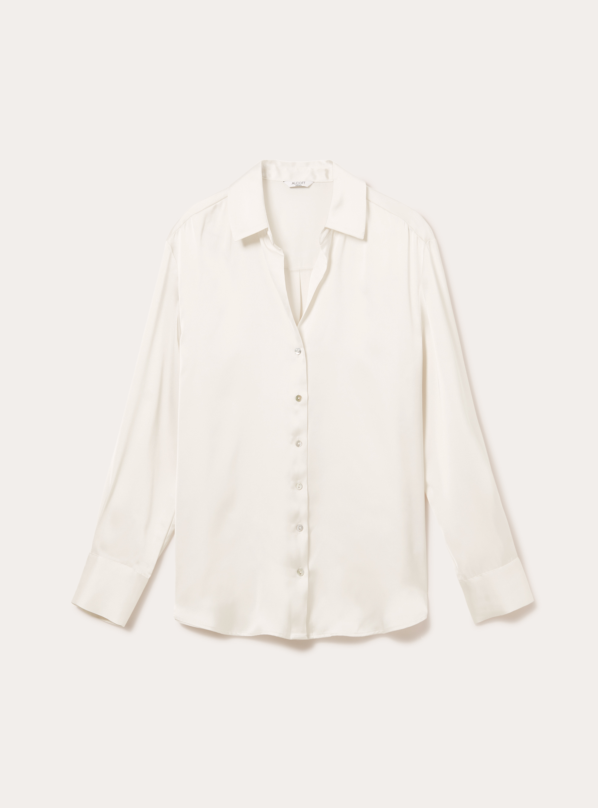 Chemise en satin uni, WH1 OFF WHITE