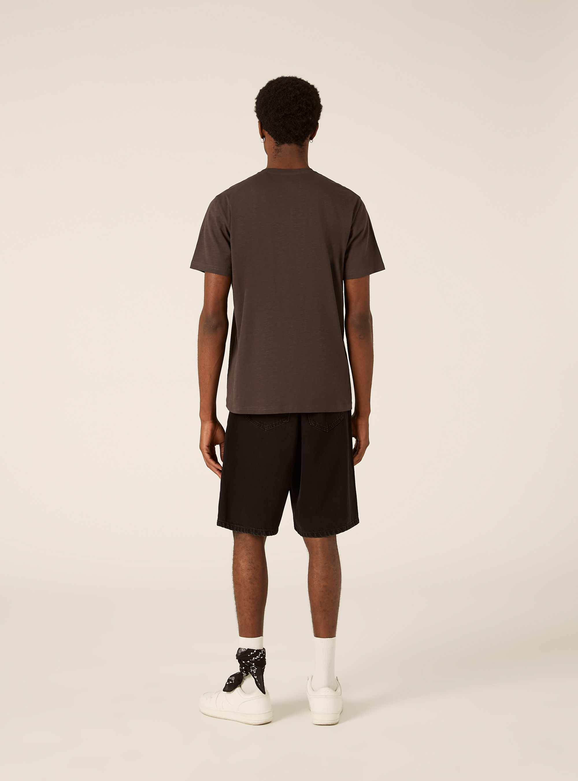 Cotton Henley T-Shirt, BK3 BLACK CHARCOAL
