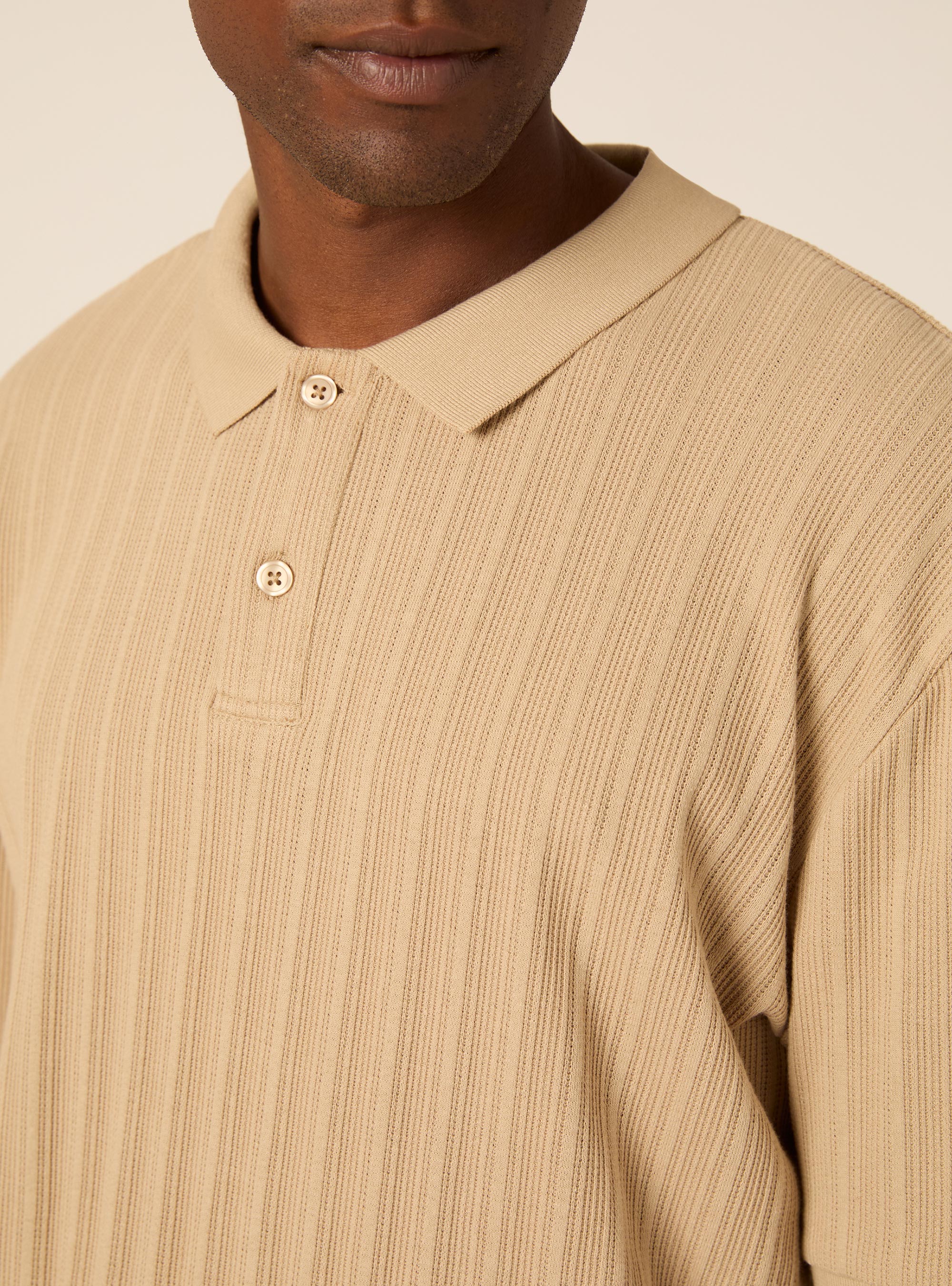 Polo de Jersey Estructurado Regular Fit, BG2 BEIGE MEDIUM
