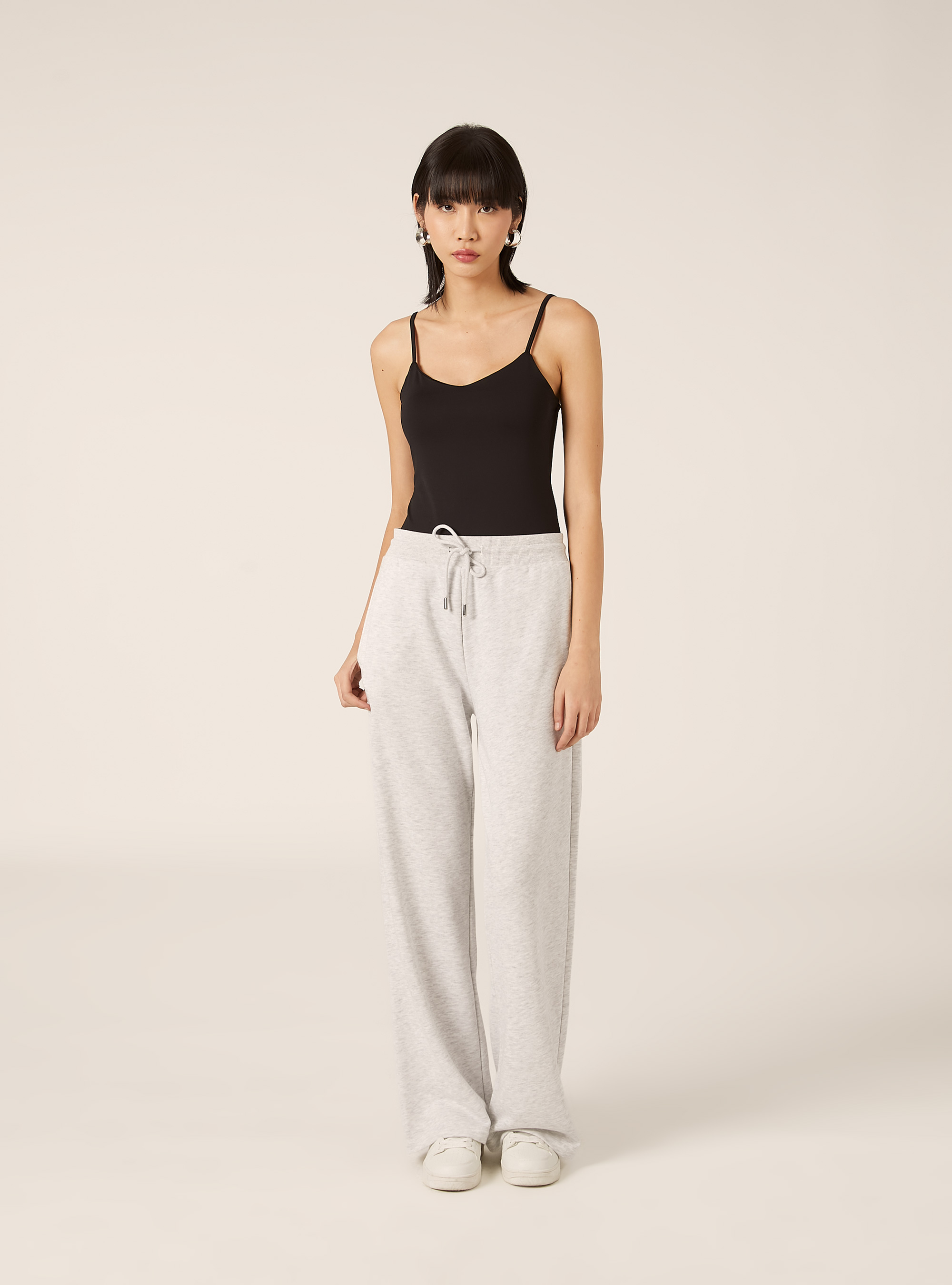 Pantalon jogger large en molleton, MGY3 GREY MEL LIGHT