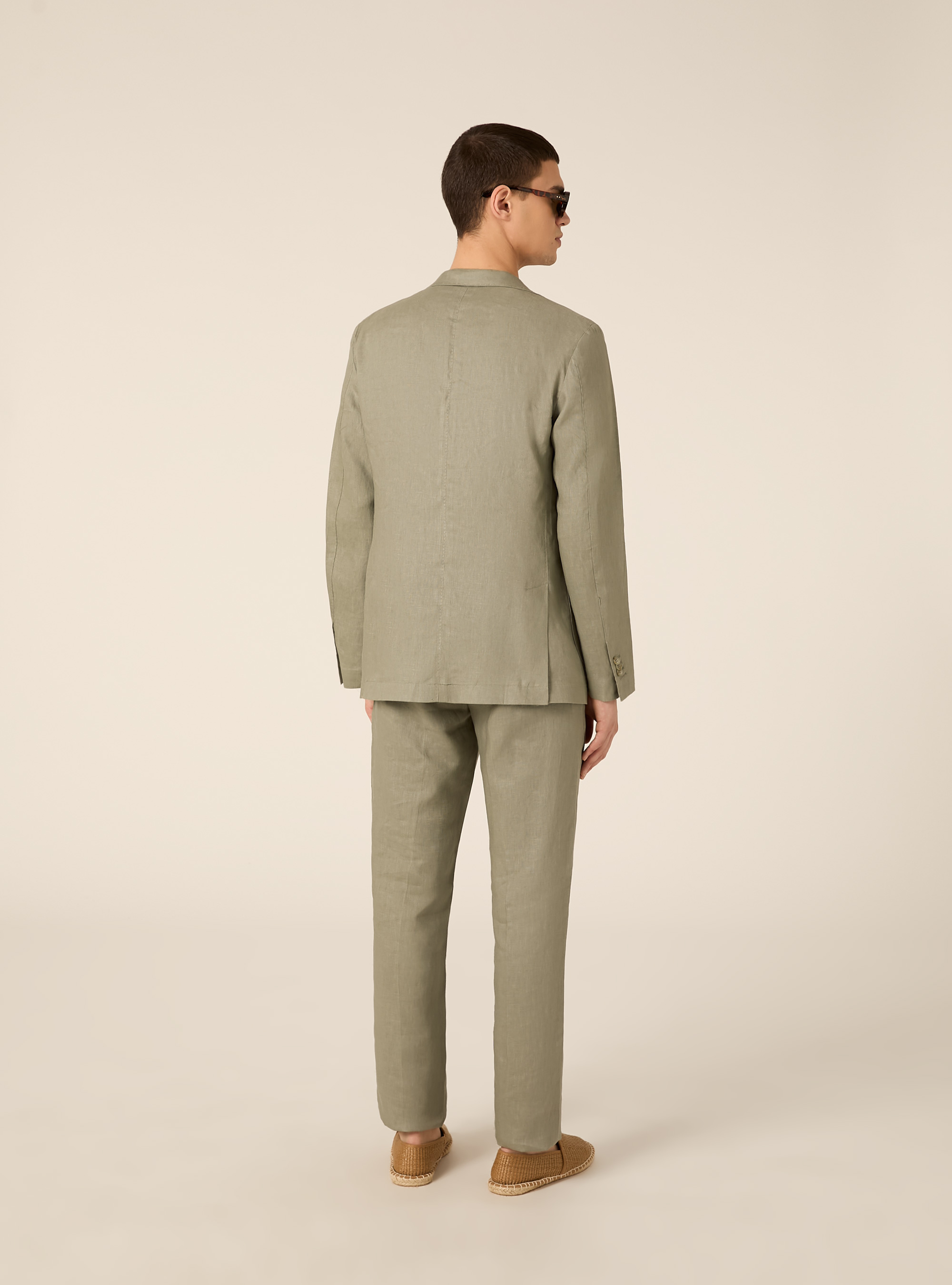Single-breasted jacket in pure linen, KY2 KAKY MEDIUM