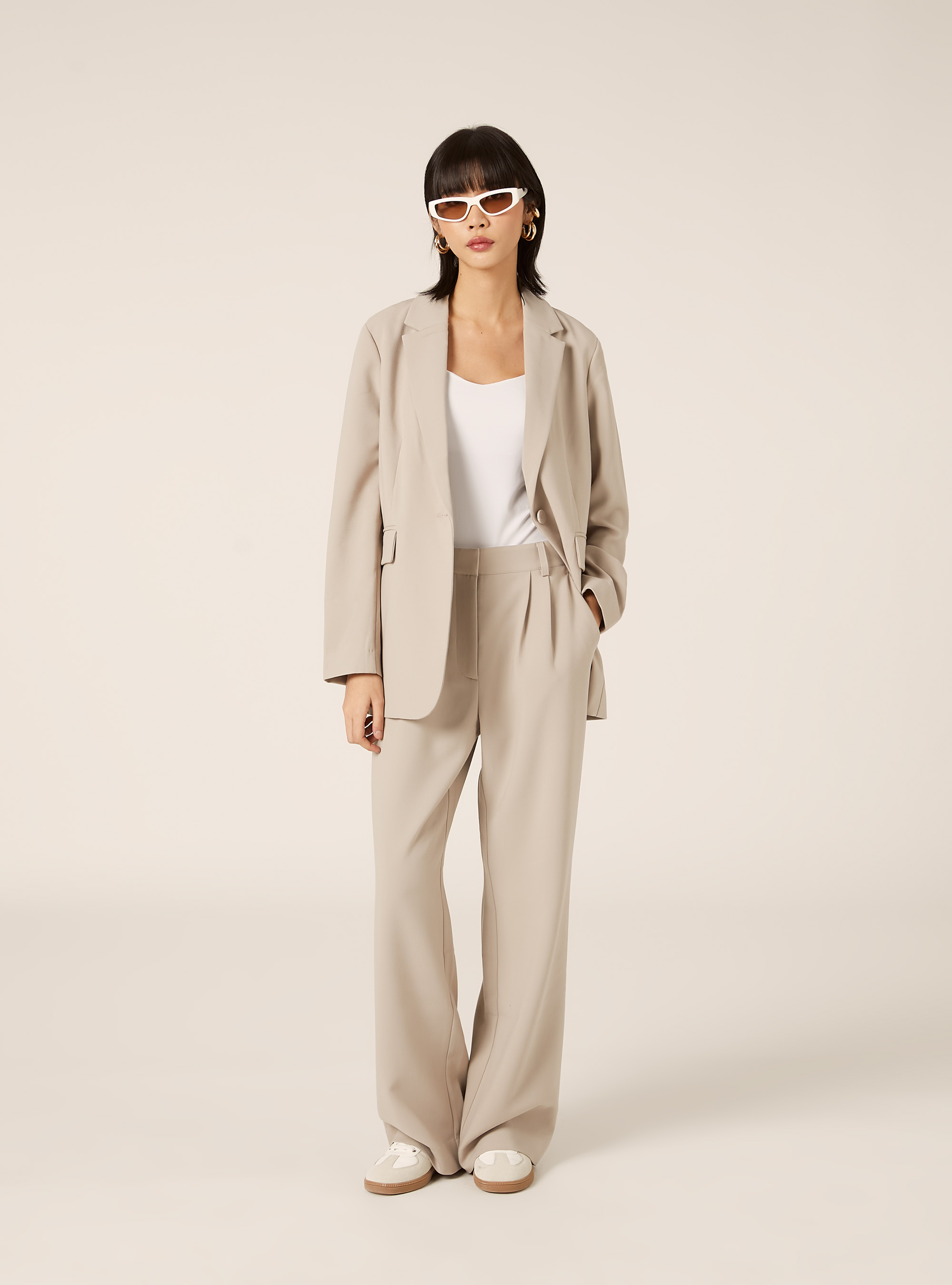 Regular fit single-breasted blazer, BG2 BEIGE MEDIUM