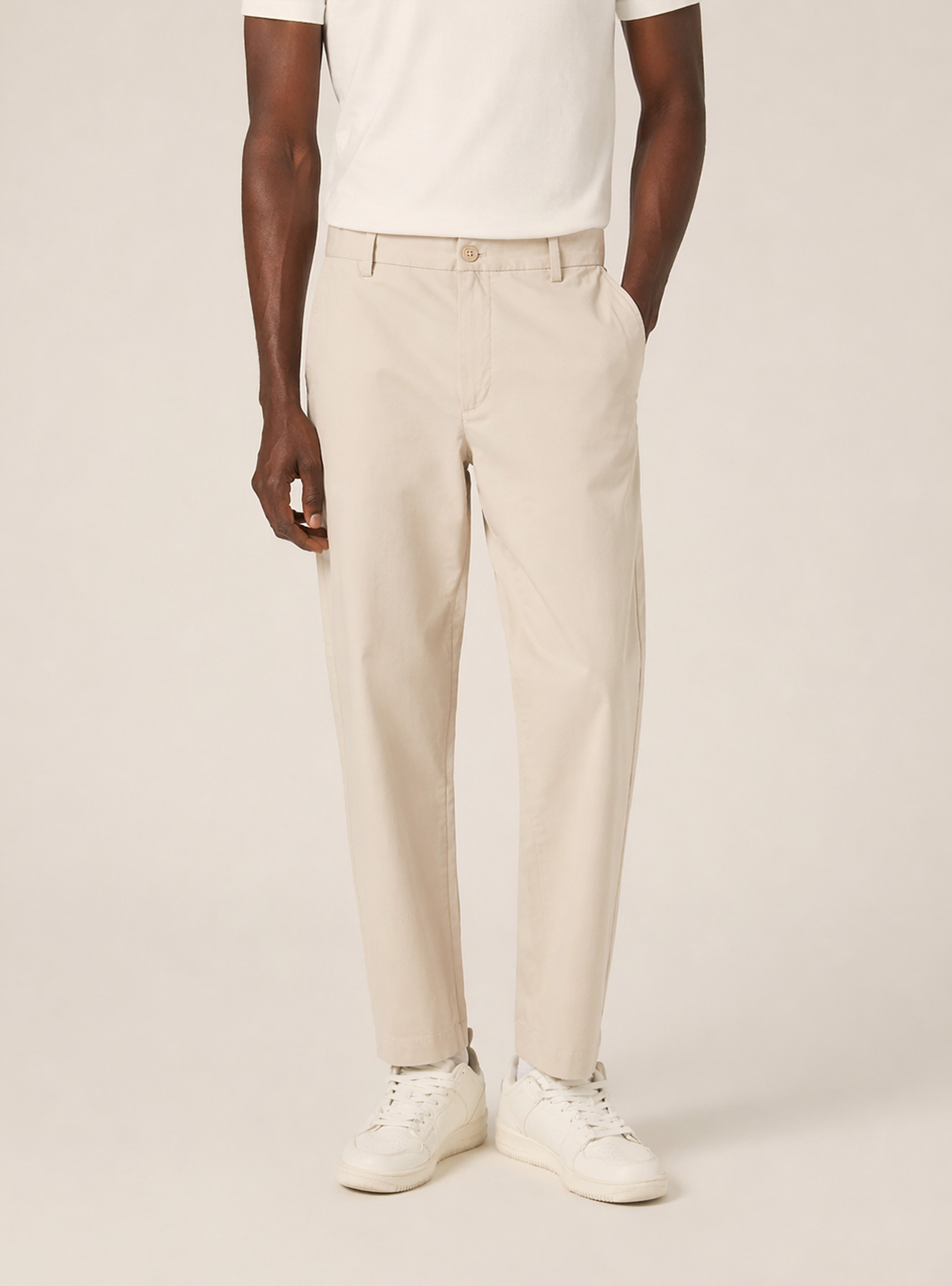 Slim fit stretch twill chino pants, BG3 BEIGE LIGHT