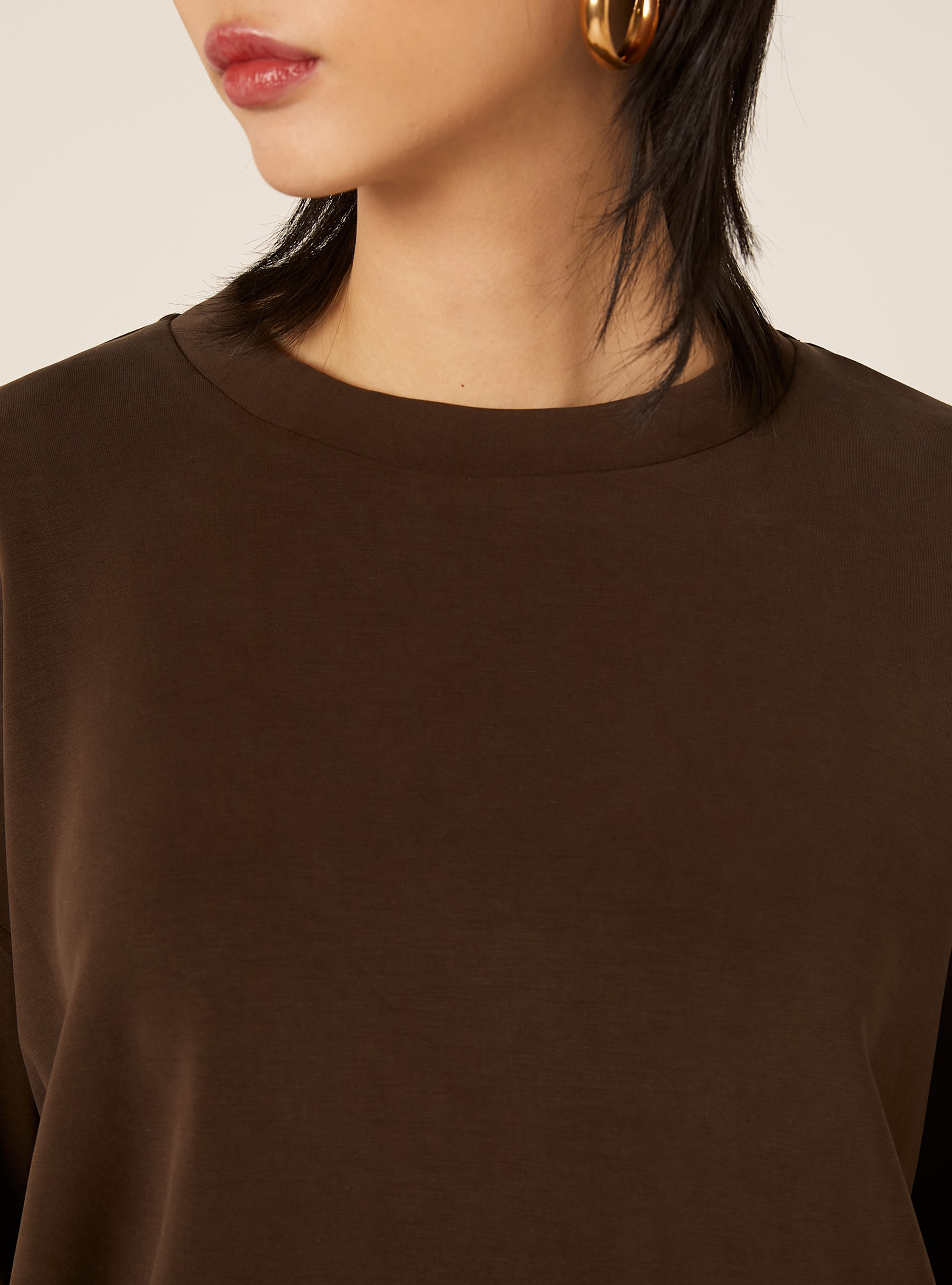 Soft-Touch-Sweatshirt, BR1 BROWN DARK
