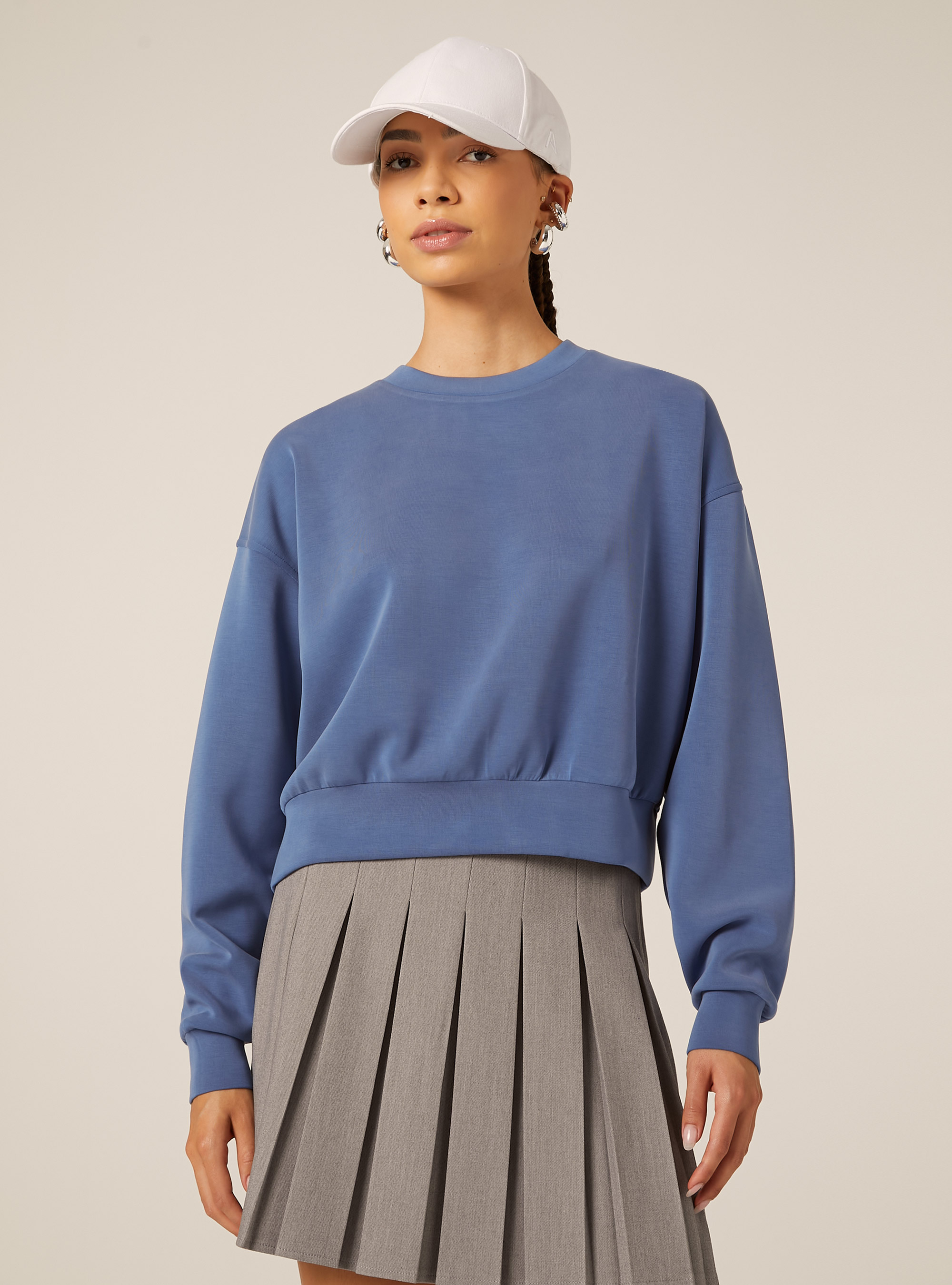 Sweat-shirt doux au toucher, AZ1 AZURE DARK