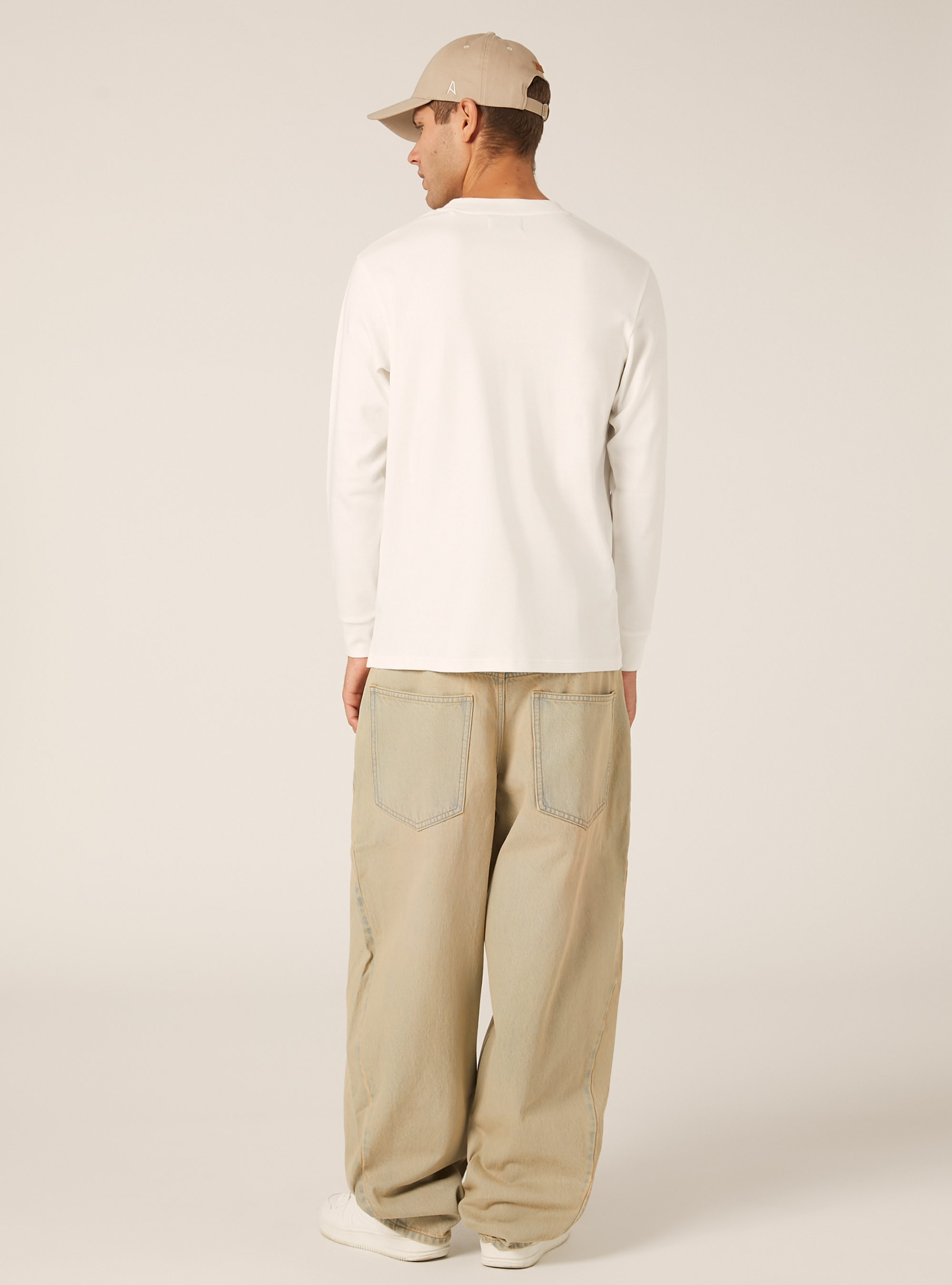 T-shirt en coton &agrave; manches longues, WH1 OFF WHITE