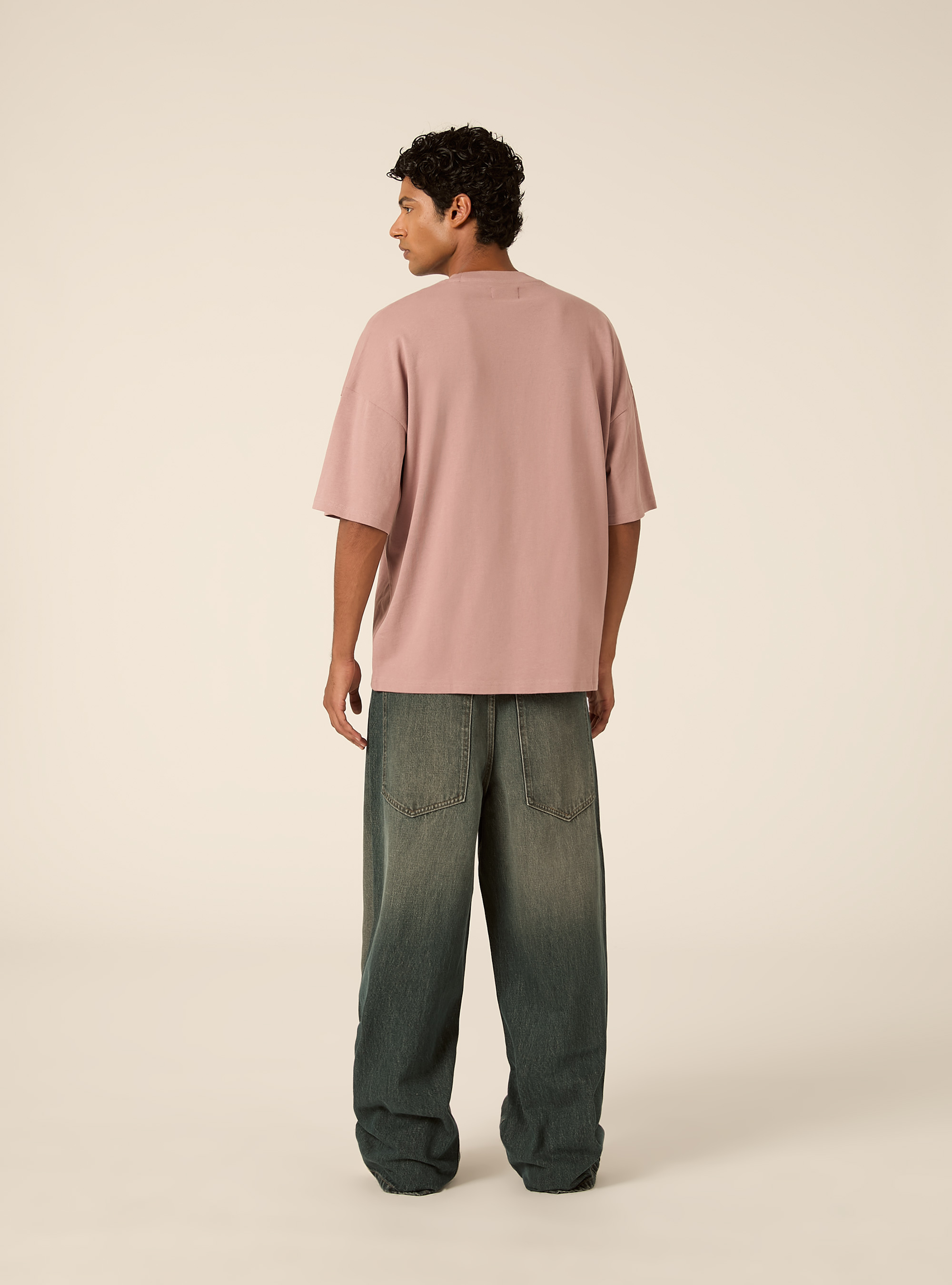 Boxy fit short sleeve tee with dropped shoulders, PK2 PINK MEDIUM