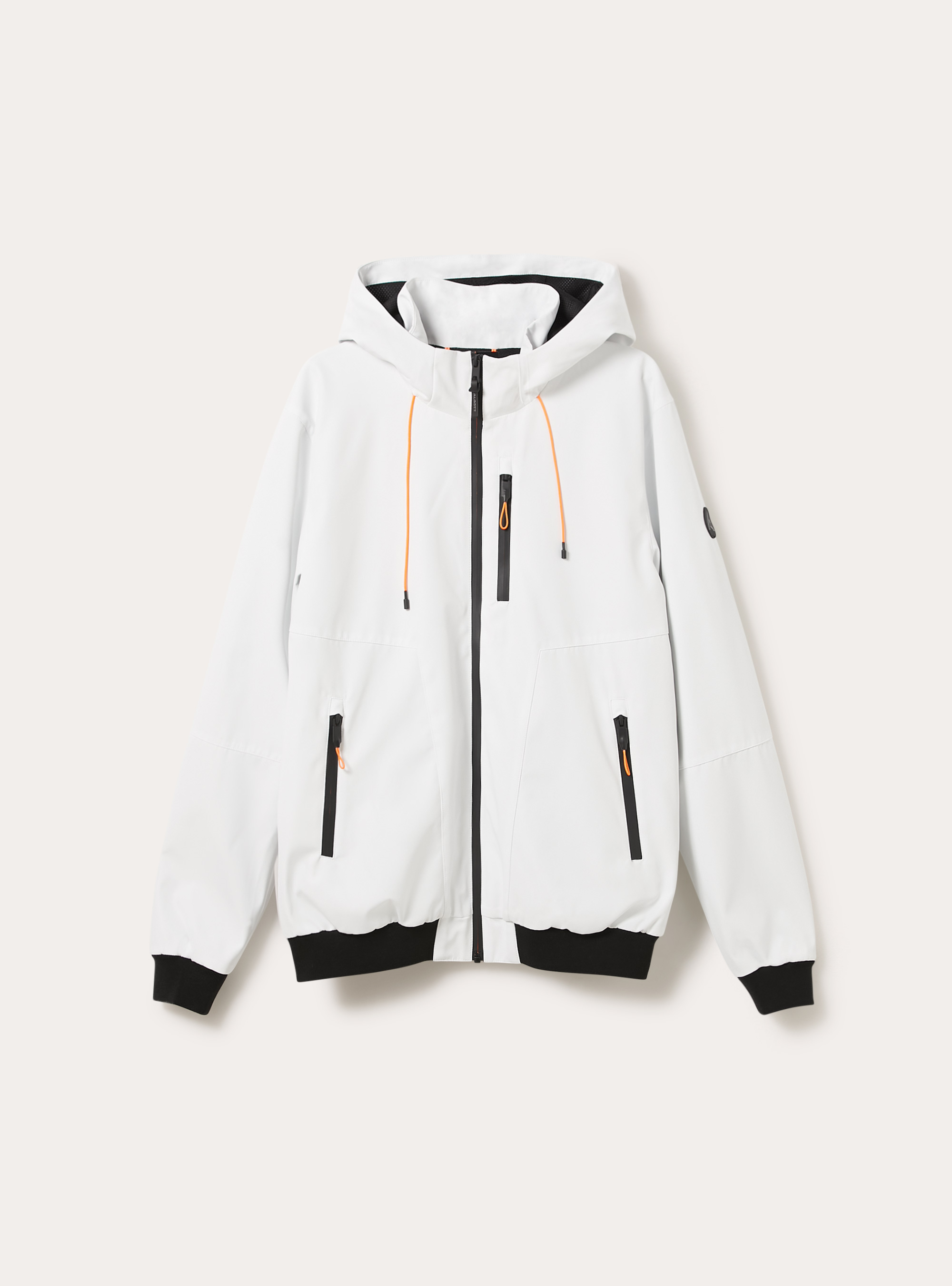 Winddichte Bomberjacke mit Kapuze, WH2 WHITE