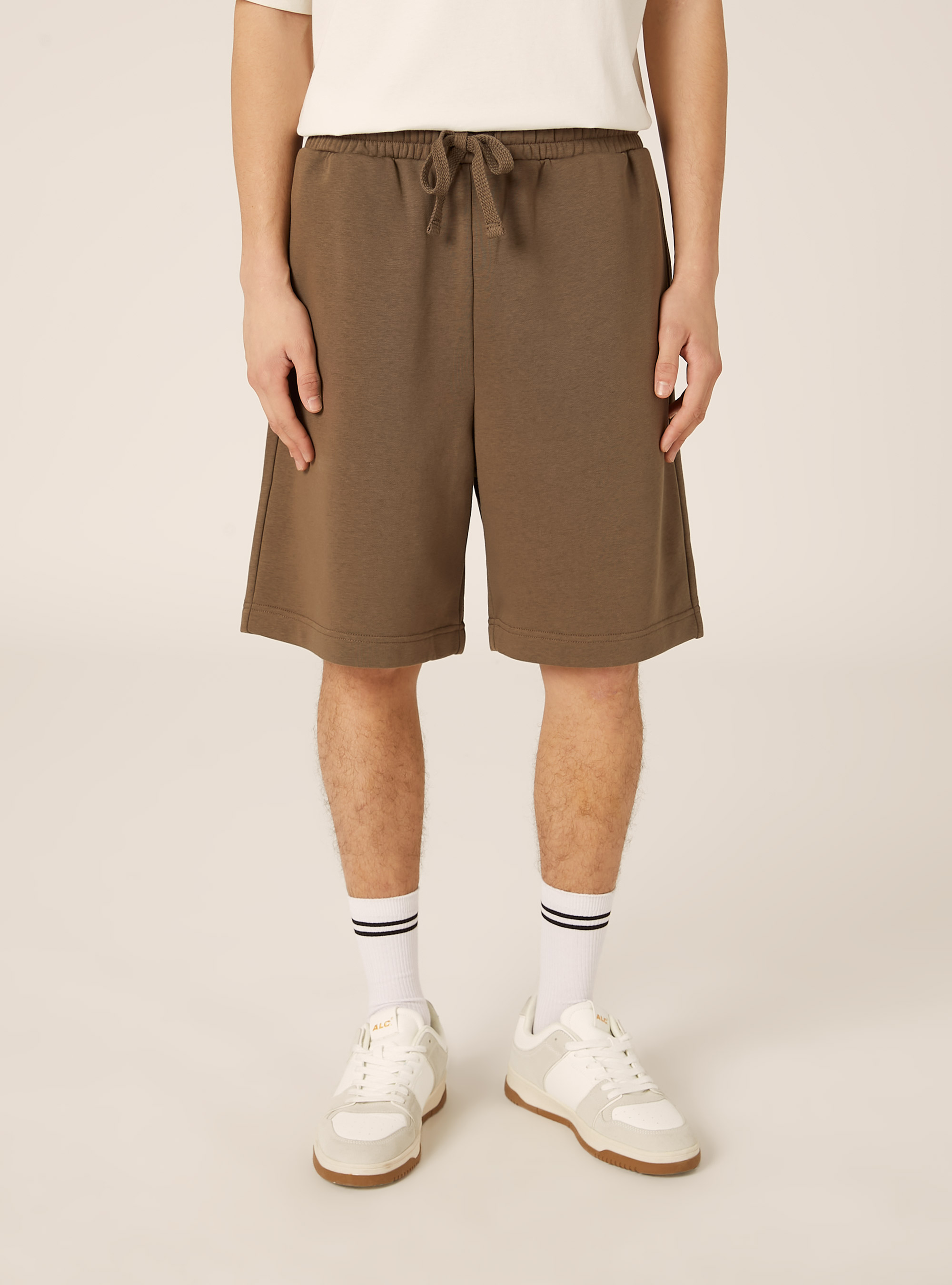 Basic-Bermudas aus Sweatstoff, BR2 BROWN MEDIUM
