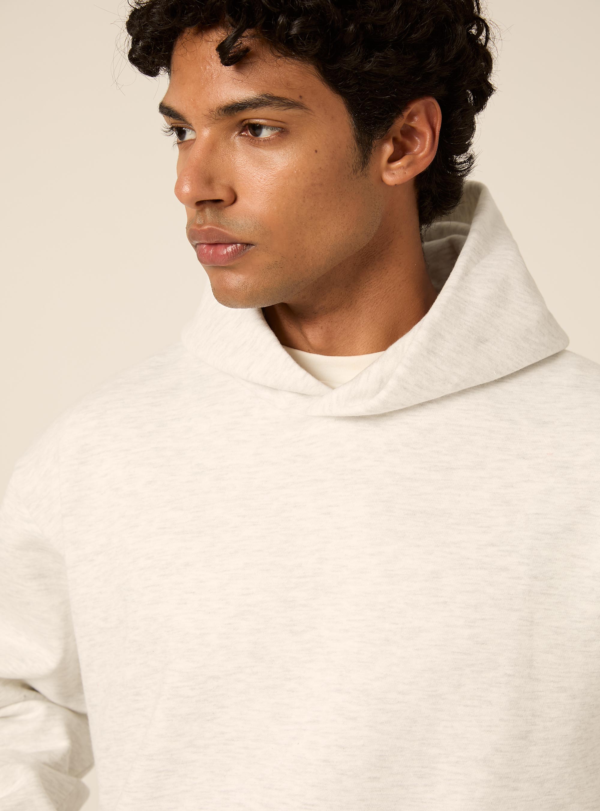 Boxy fit kapuzenpullover, MGY3 GREY MEL LIGHT