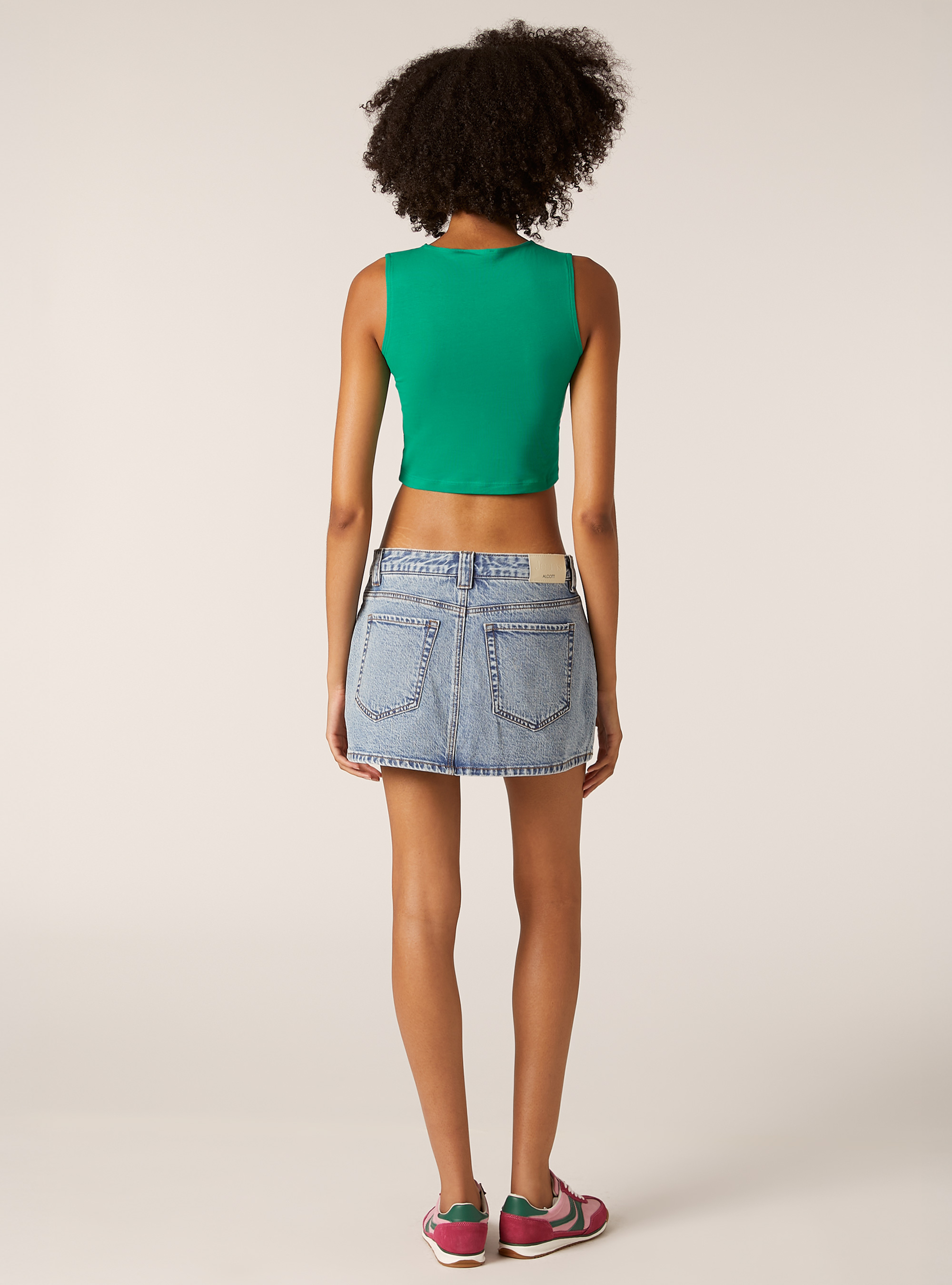 D&eacute;bardeur basique en coton extensible, GN2 GREEN MEDIUM
