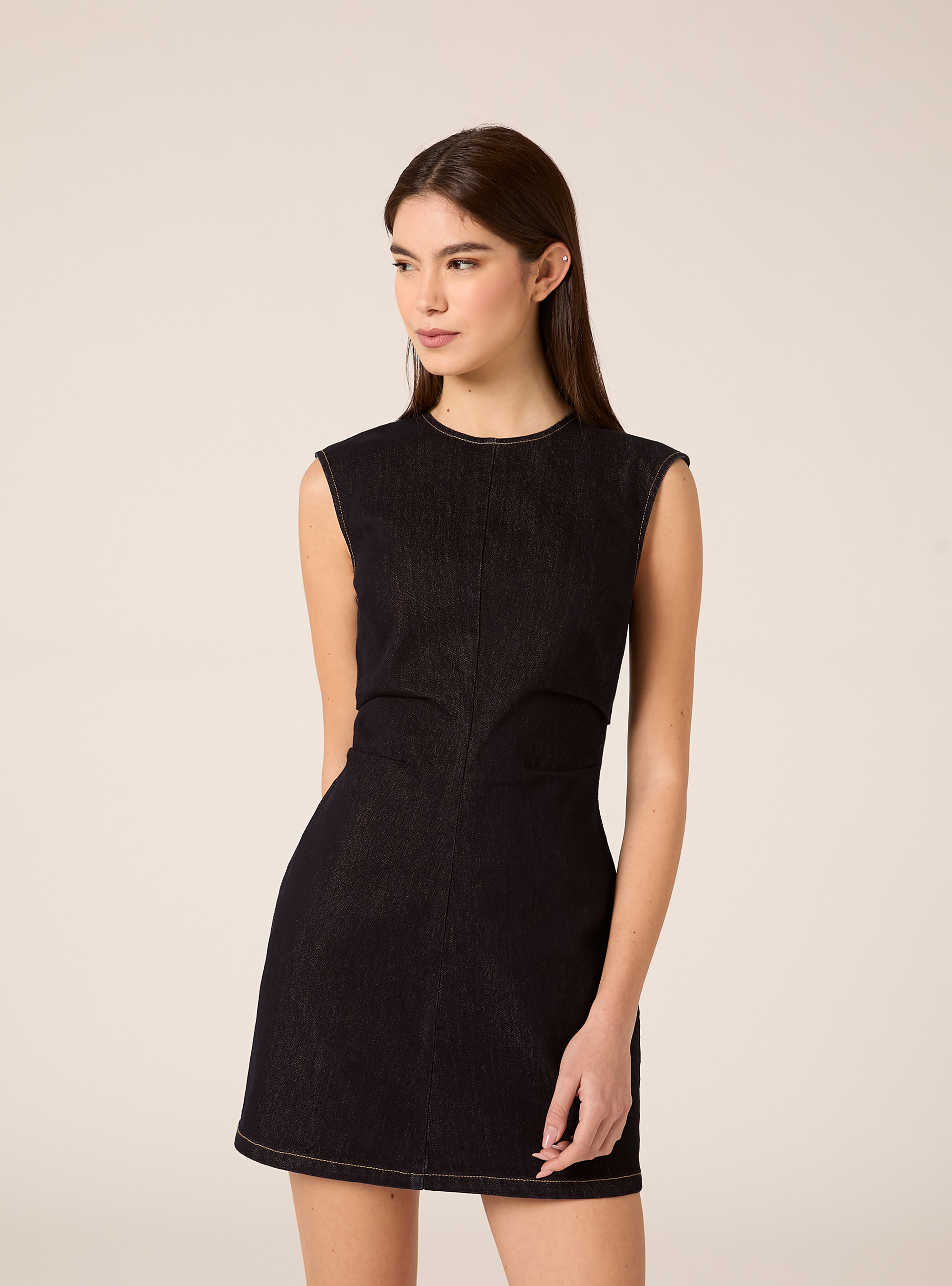Short denim dress, D001 DEEP BLUE