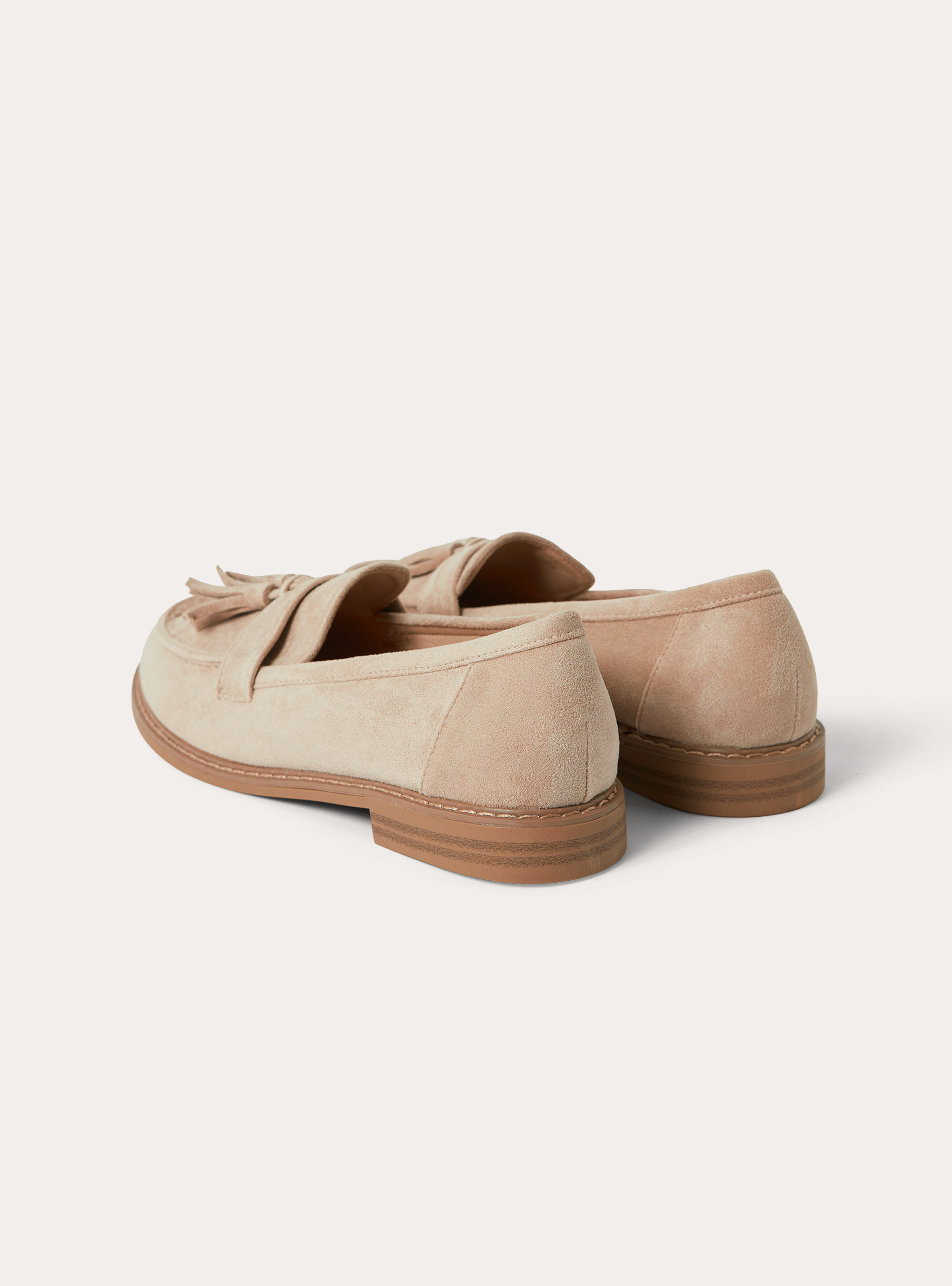 Suede loafers with tassels, BG3 BEIGE LIGHT