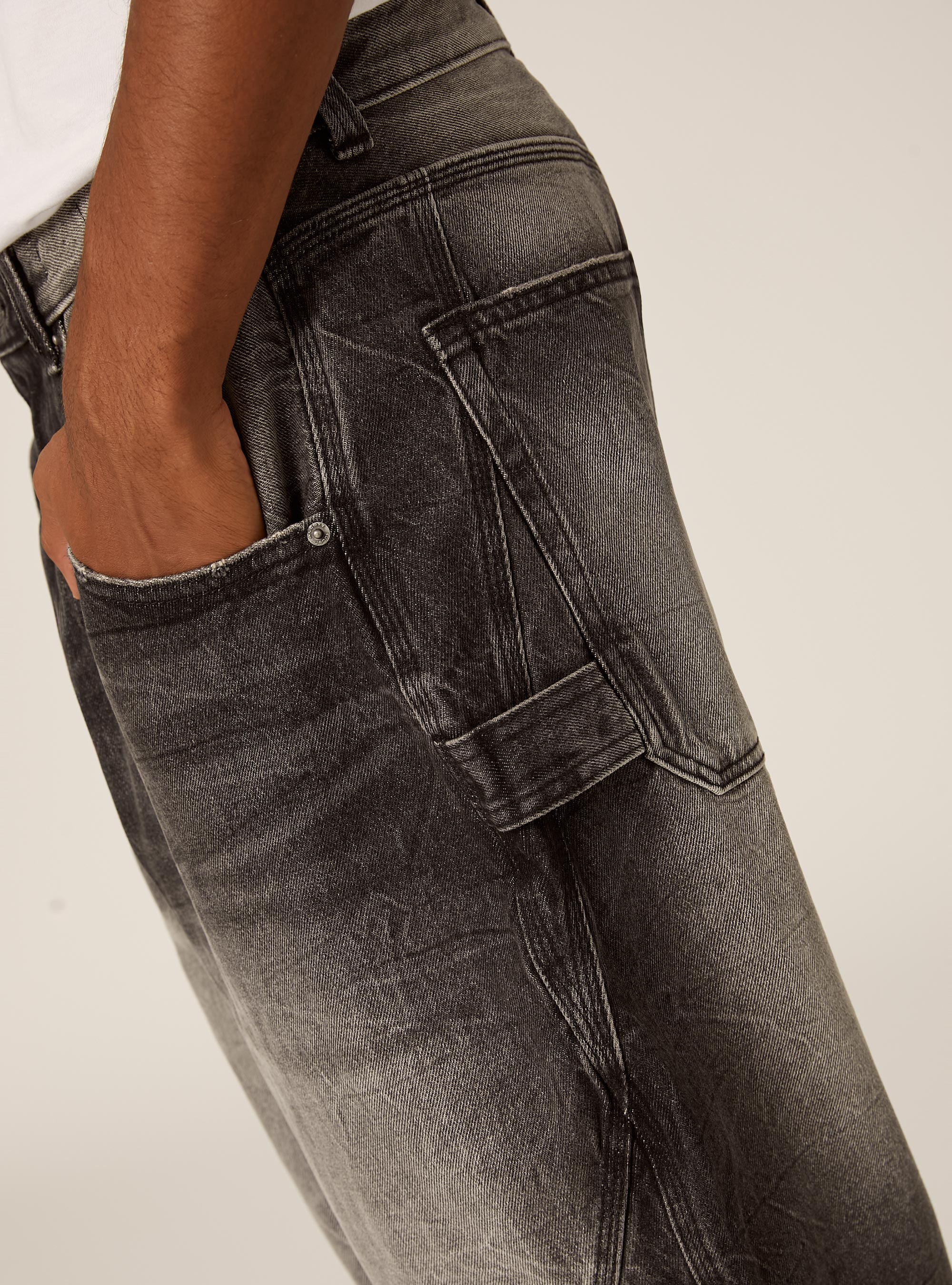 Balloon Carpenter Jeans, D000 BLACK