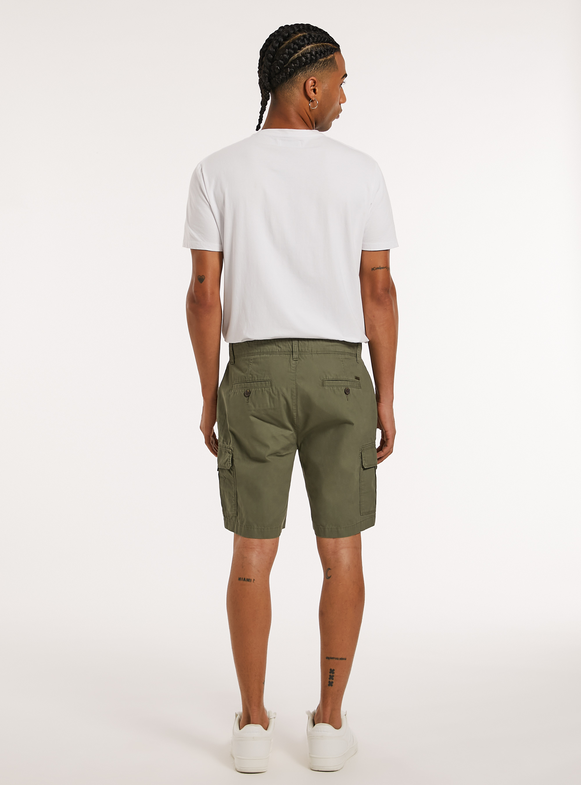 Cotton cargo bermuda shorts, KY2 KAKY MEDIUM