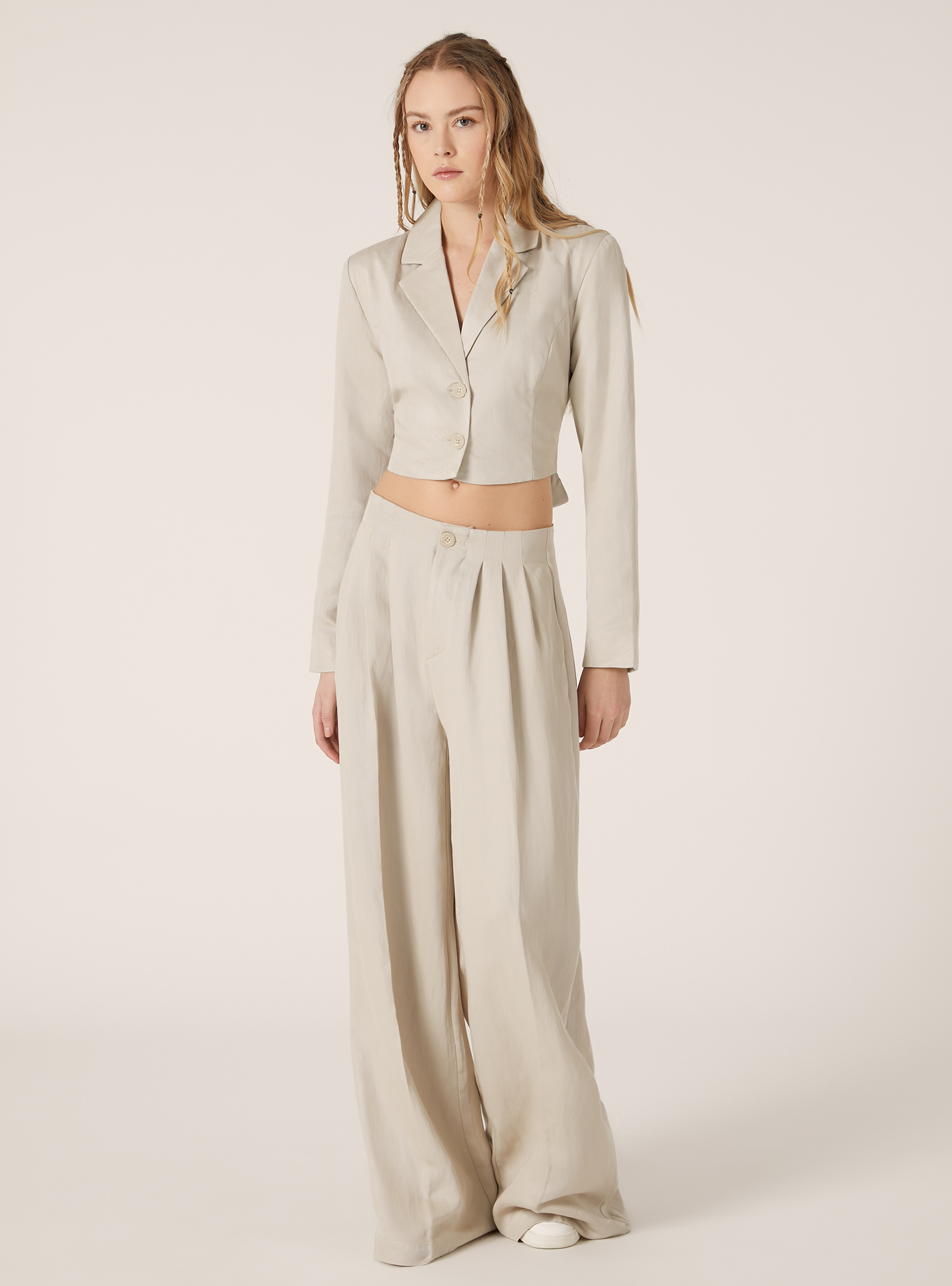 Short twill blazer, BG2 BEIGE MEDIUM