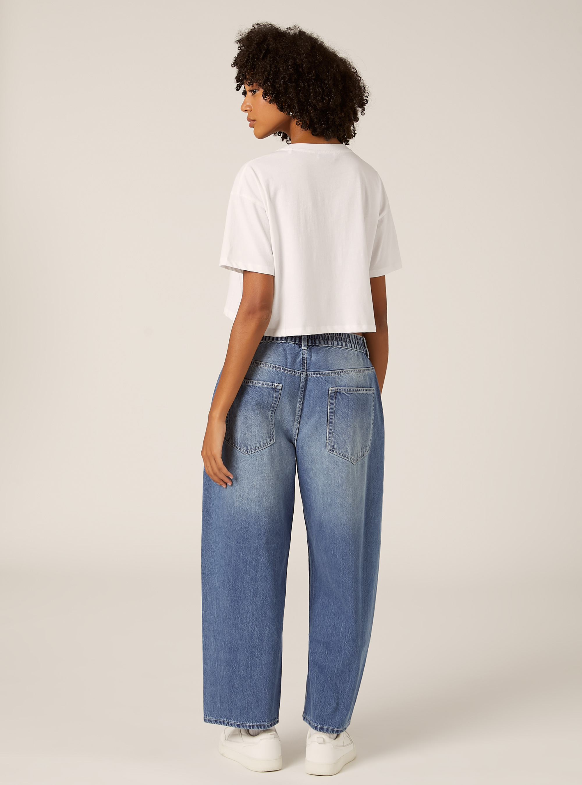 Jeans coupe barrel, D003 MEDIUM BLUE