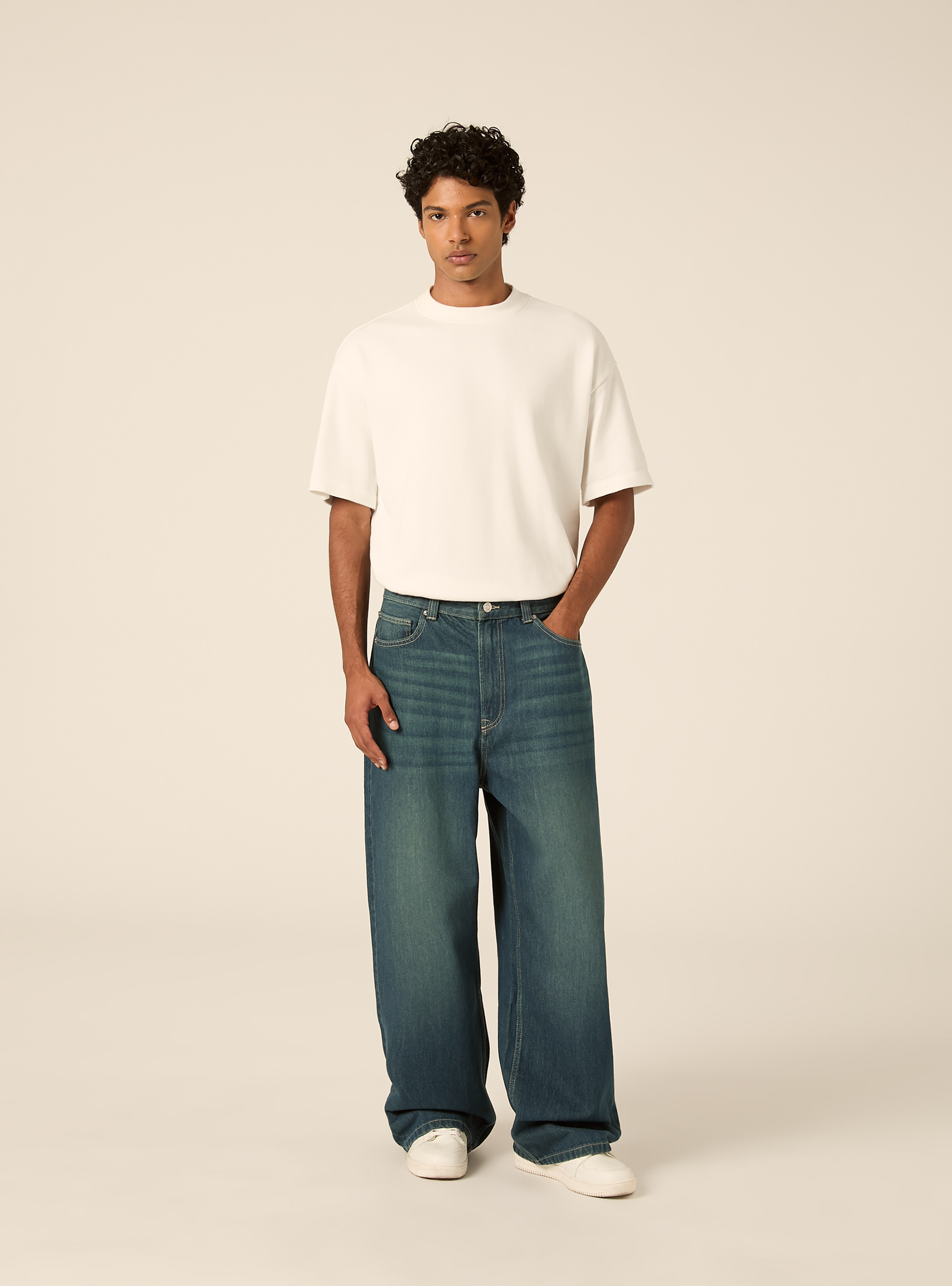 Jeans baggy fit, D201 AZZURRE MED OVERDYE