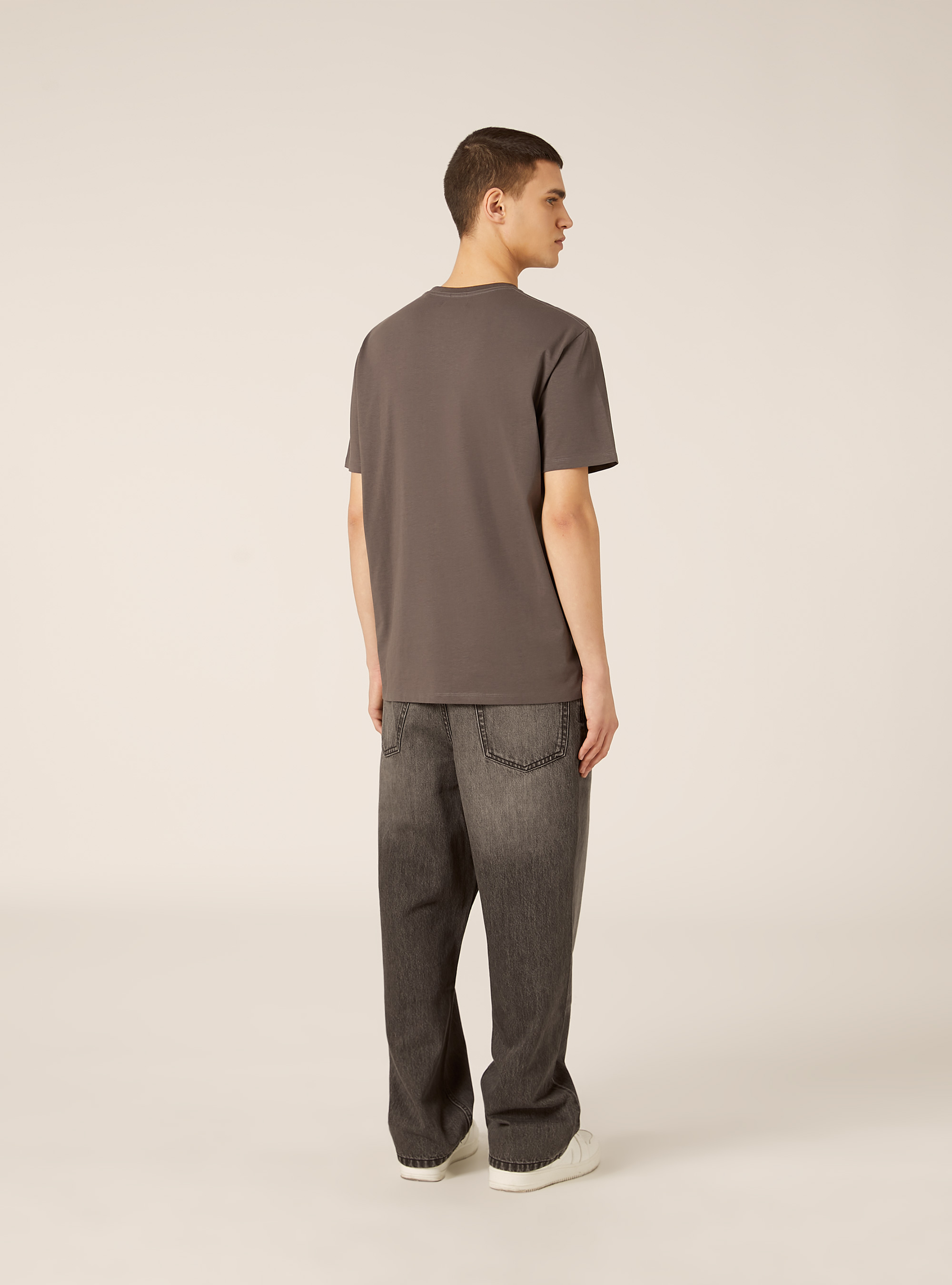 Basic Baumwoll T-Shirt, GY1 GREY DARK
