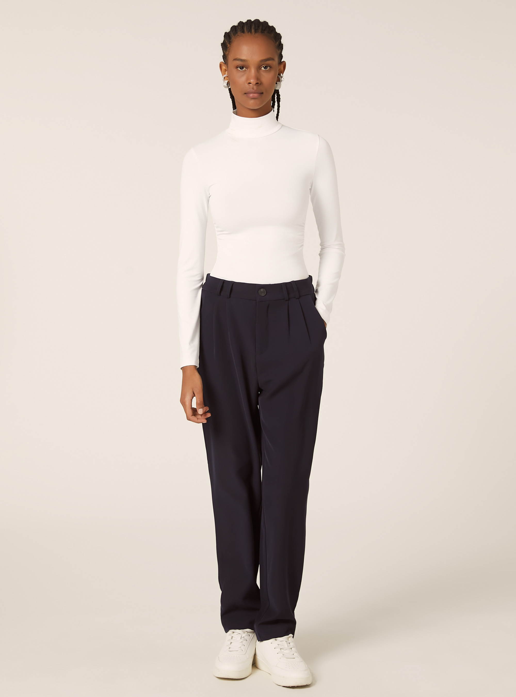 Pantalon &agrave; pinces coupe classique, NA2 NAVY MEDIUM