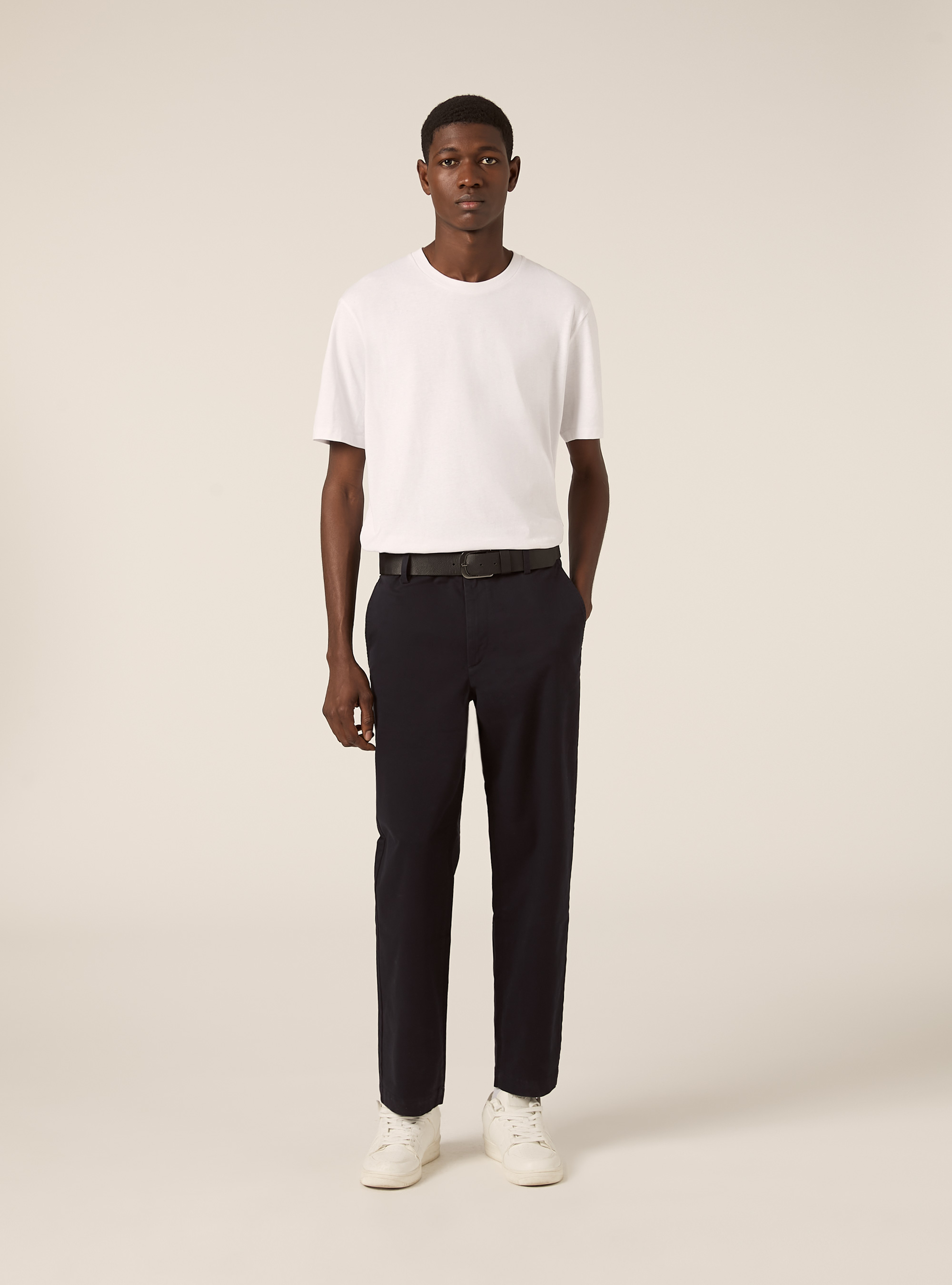 Slim fit stretch twill chino pants, NA1 NAVY DARK