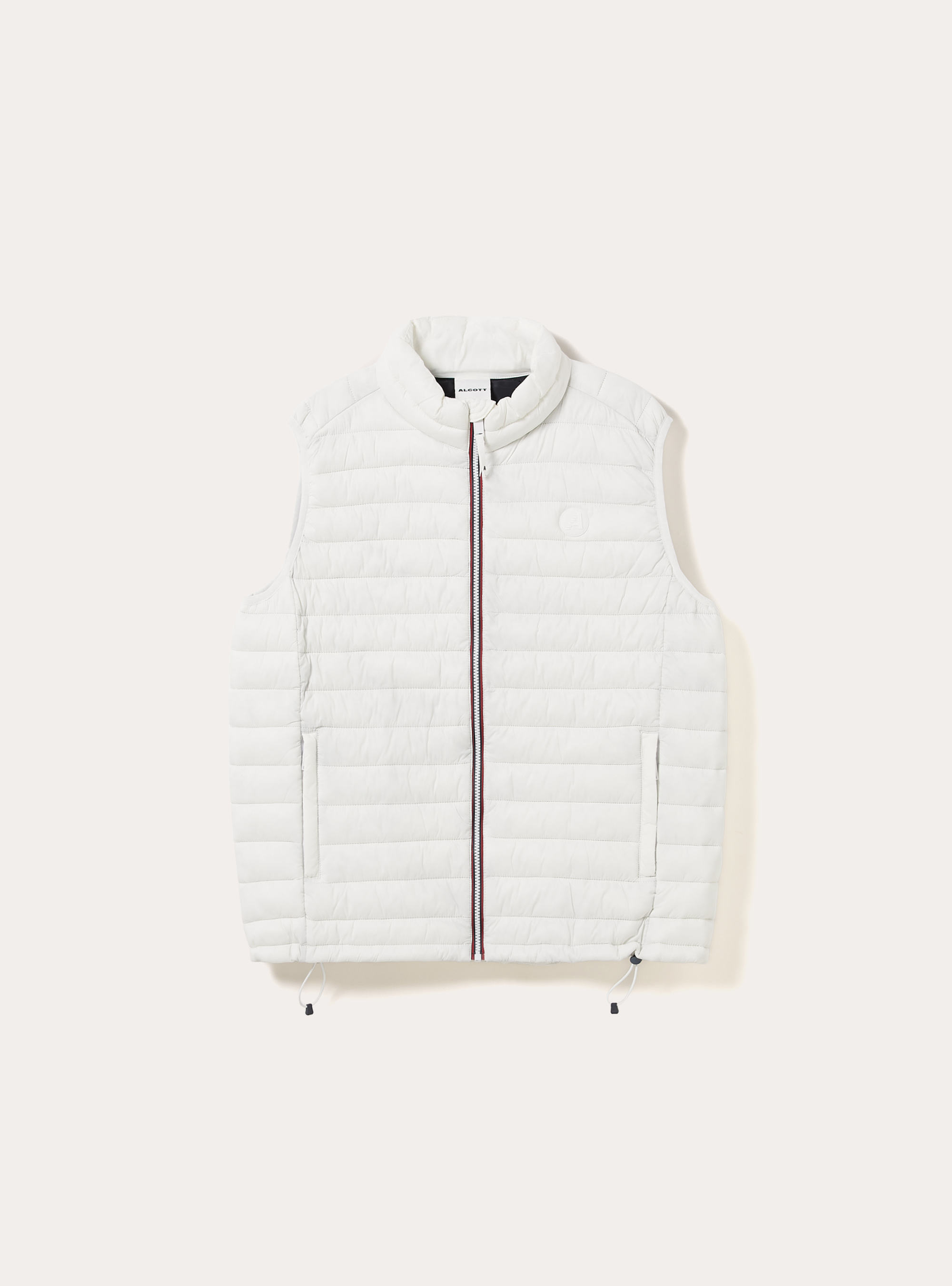 Padded sleeveless jacket with contrasting zip, WH2 WHITE