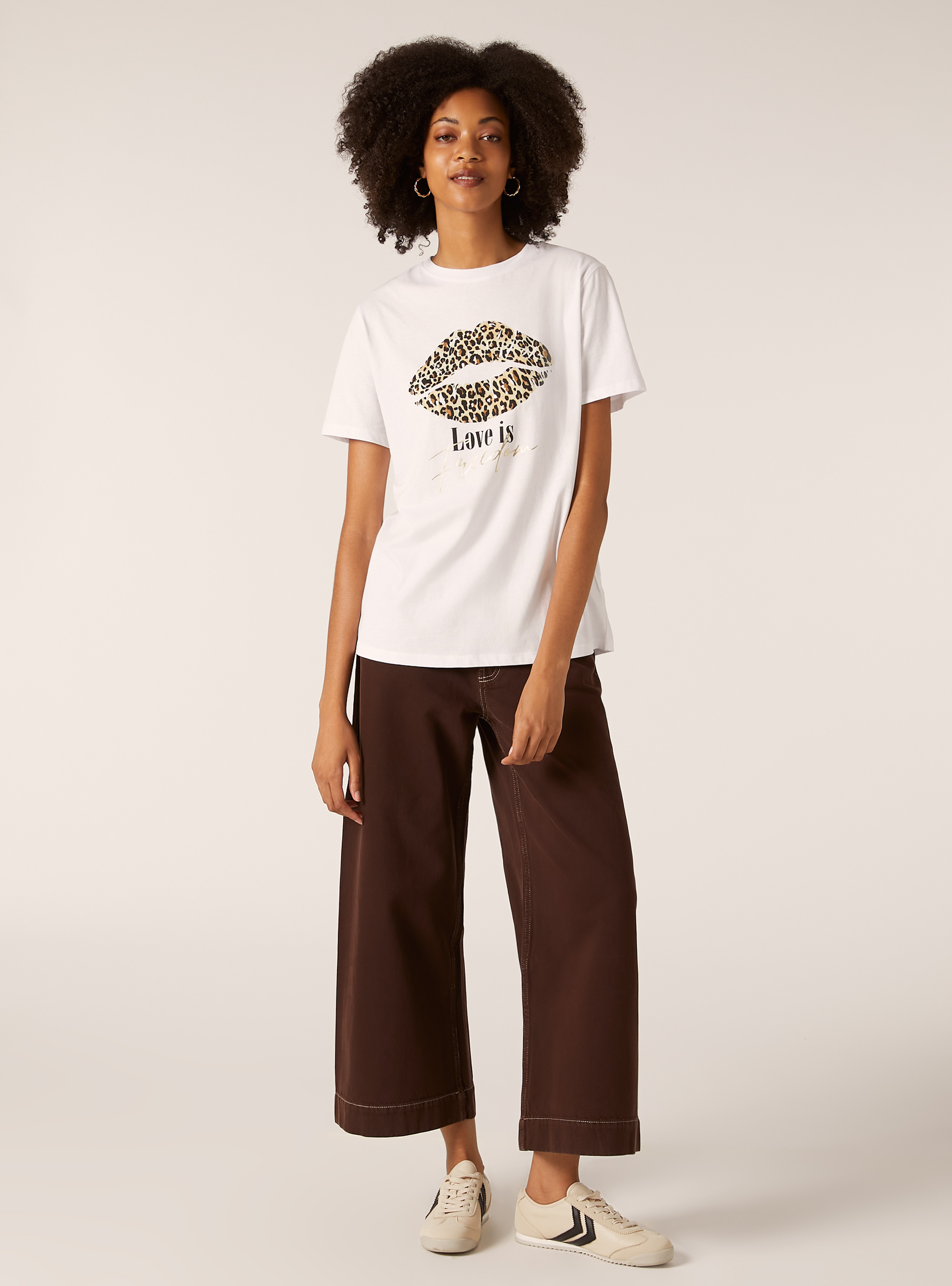 Camiseta con estampado met&aacute;lico, WH3 WHITE