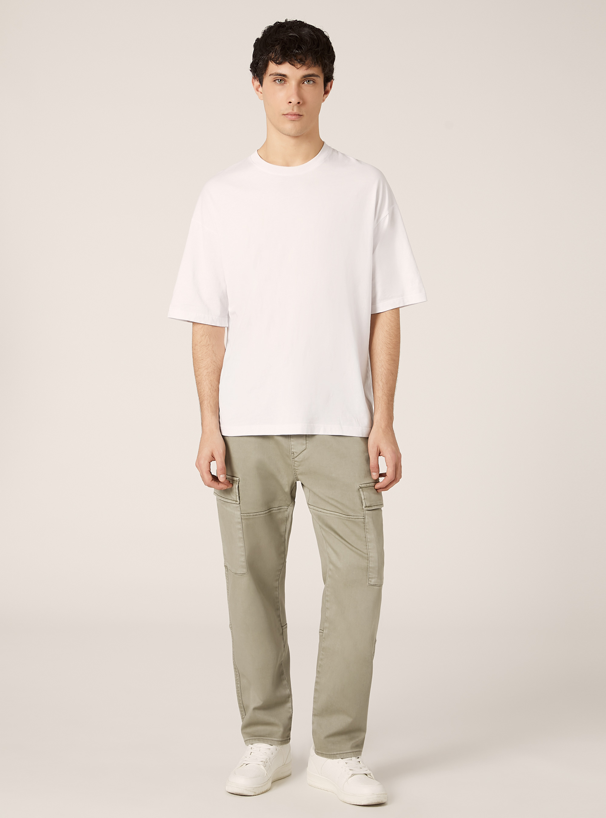 Pantalon cargo avec taille &eacute;lastiqu&eacute;e, KY2 KAKY MEDIUM