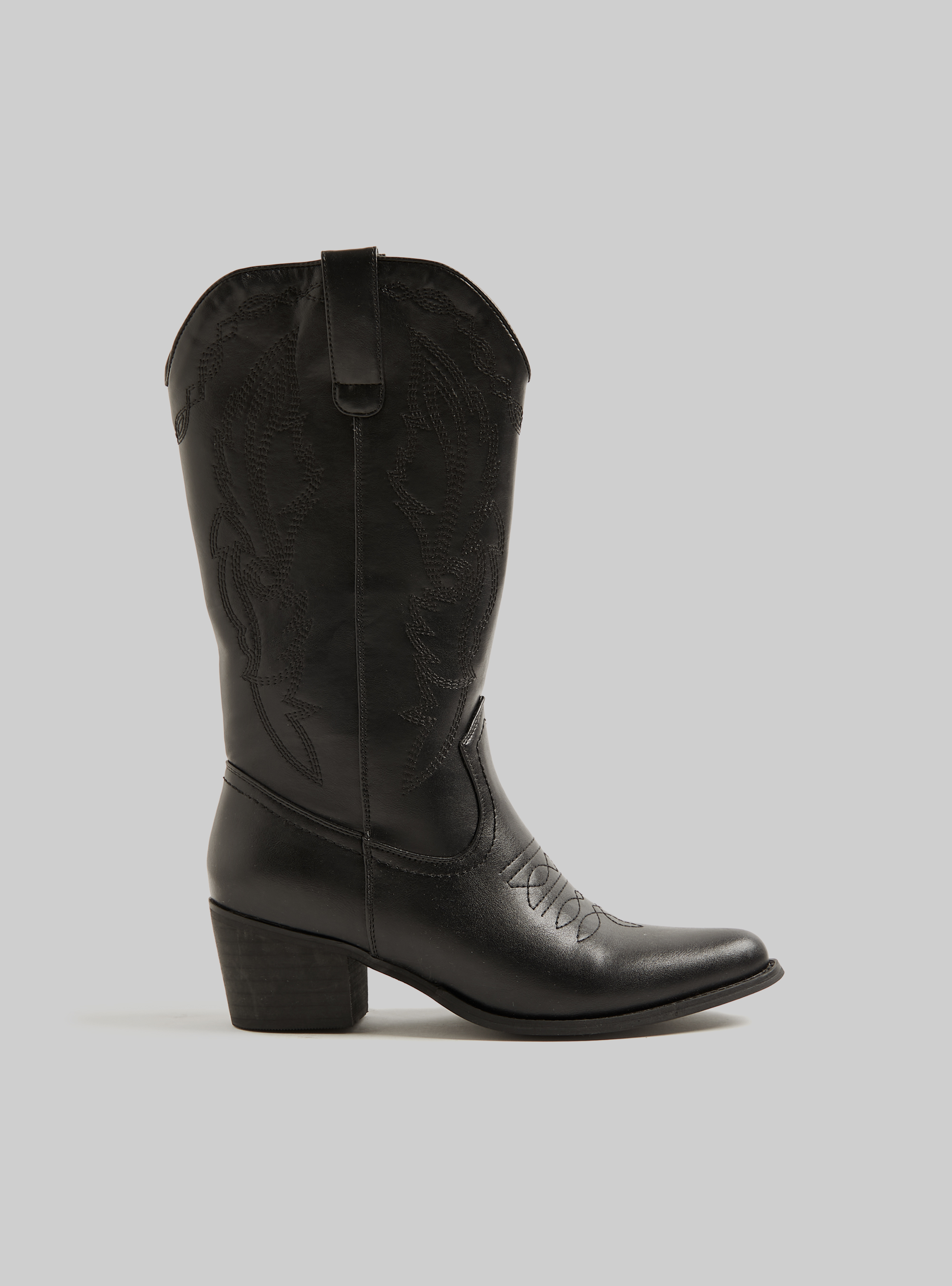 Bottes camperos avec broderies, BK1 BLACK