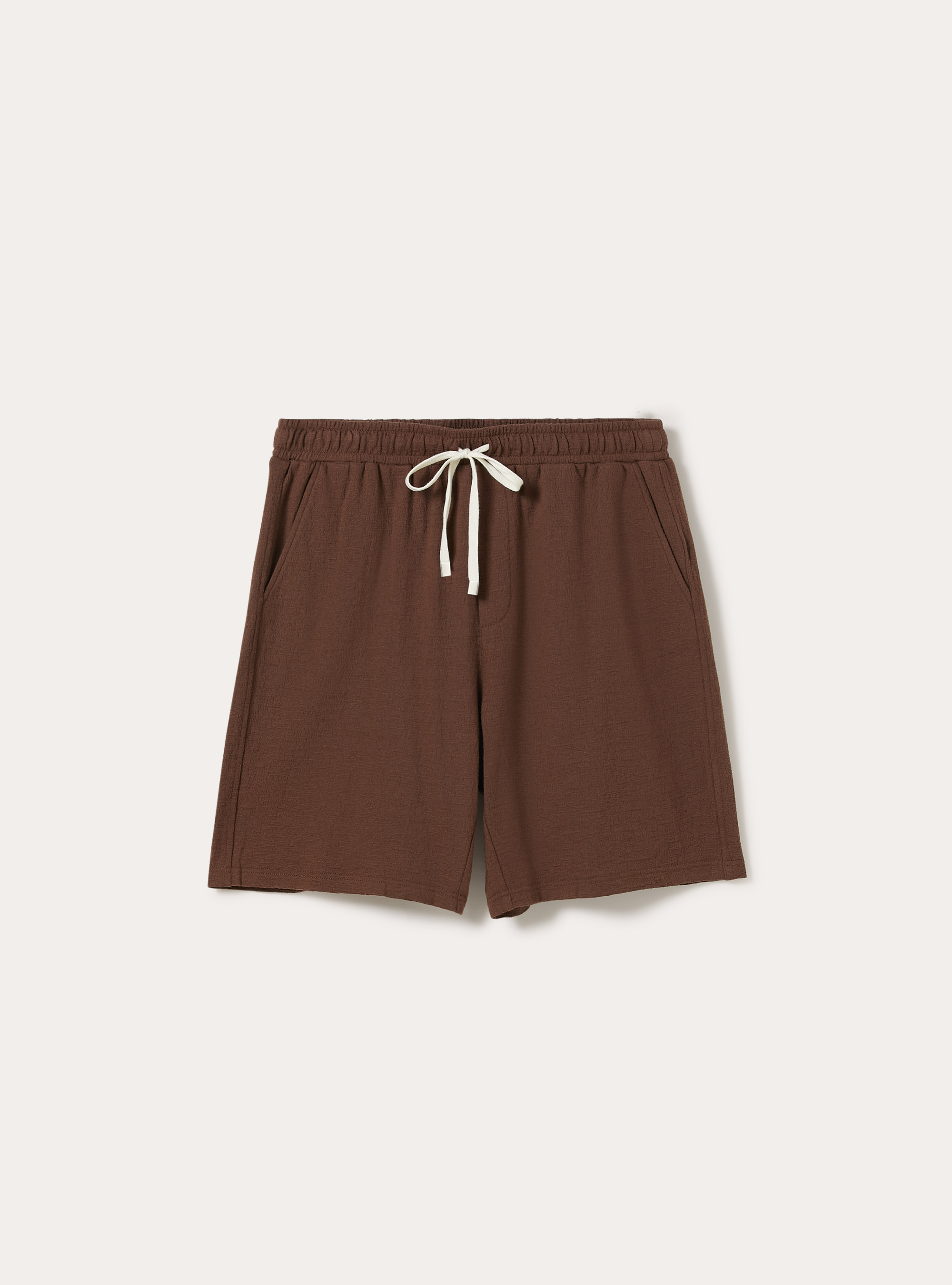 Textured Bermuda Shorts, Regular Fit, BR1 BROWN DARK
