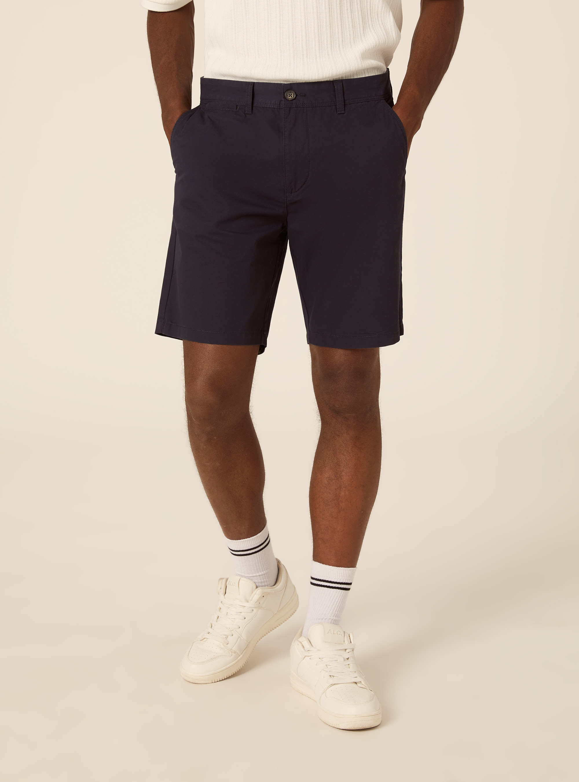 Plain Fit Twill Bermuda Shorts, NA1 NAVY DARK