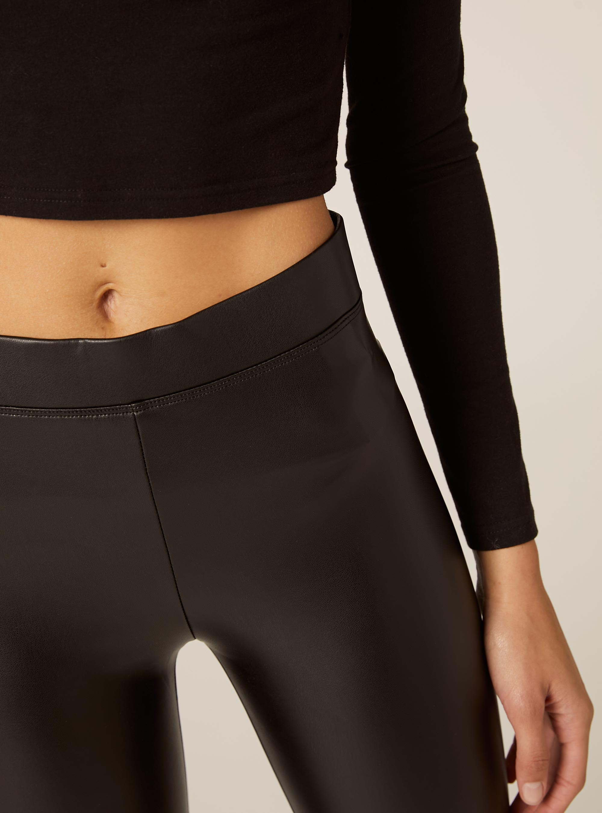 Leggings effet cuir, BK1 BLACK