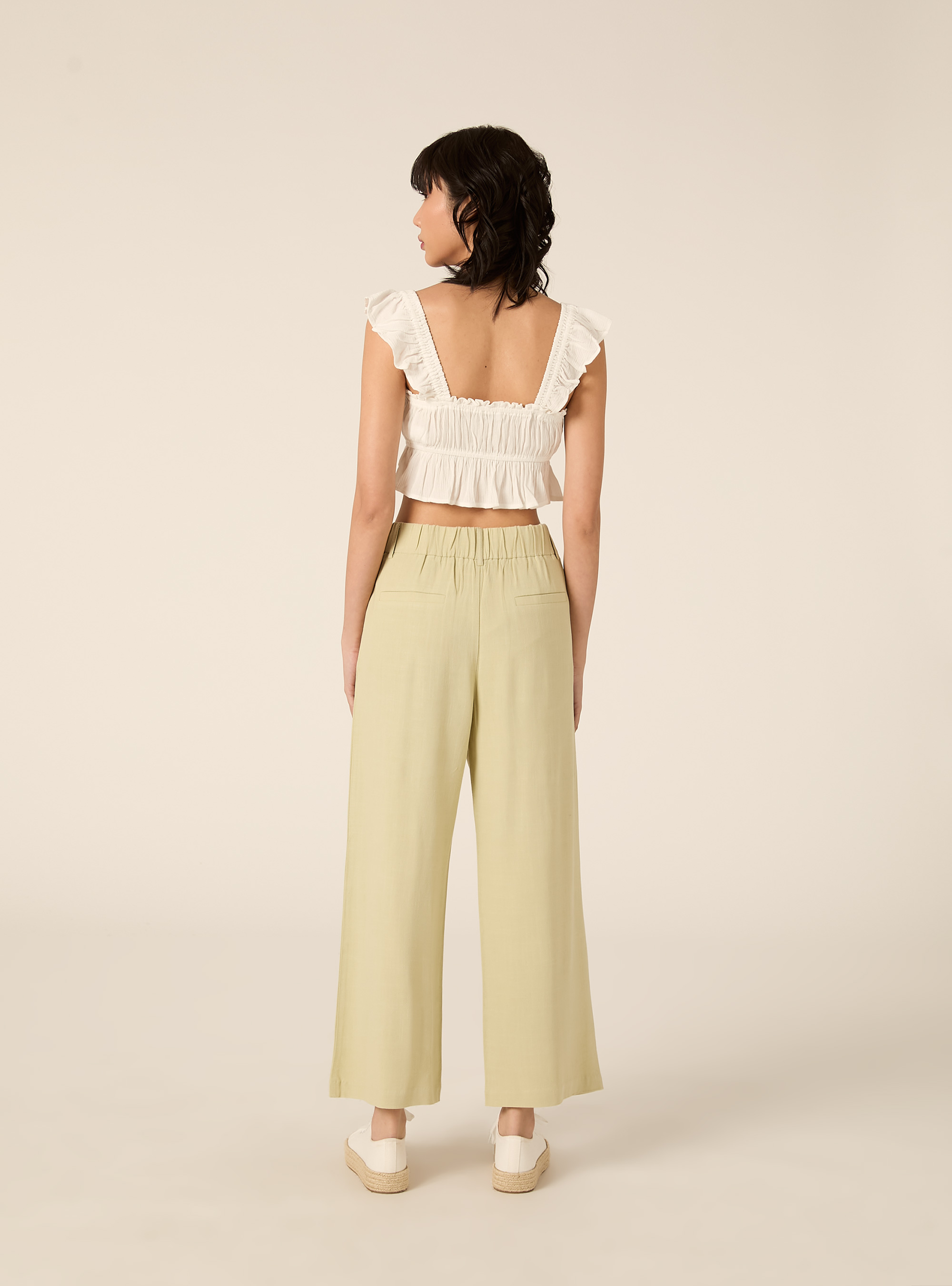 Wide-leg linen-blend pants, KY3 KAKY LIGHT