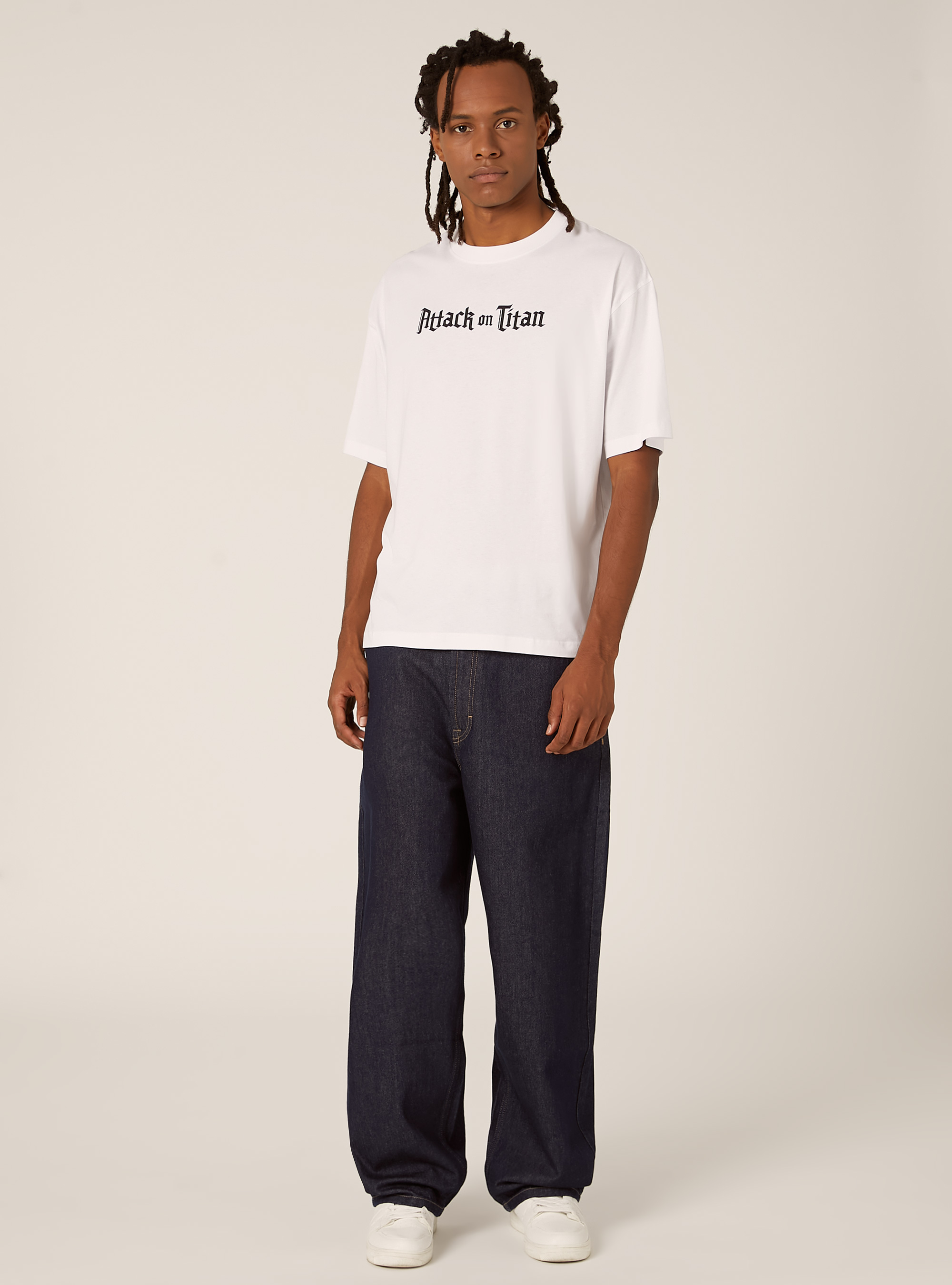T-shirt attack on titan boxy fit, WH3 WHITE