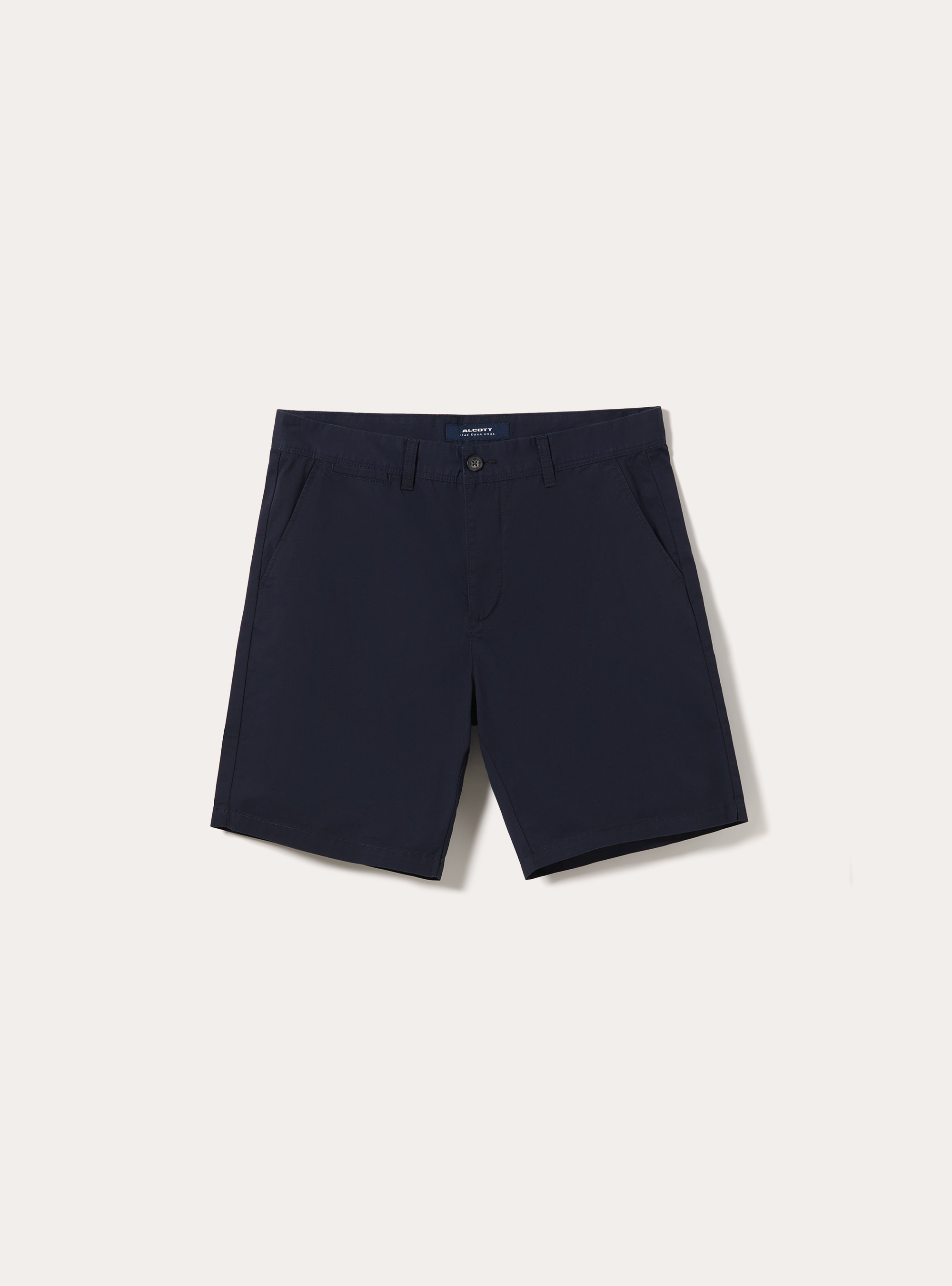 Bermudas de sarga de ajuste liso, NA1 NAVY DARK