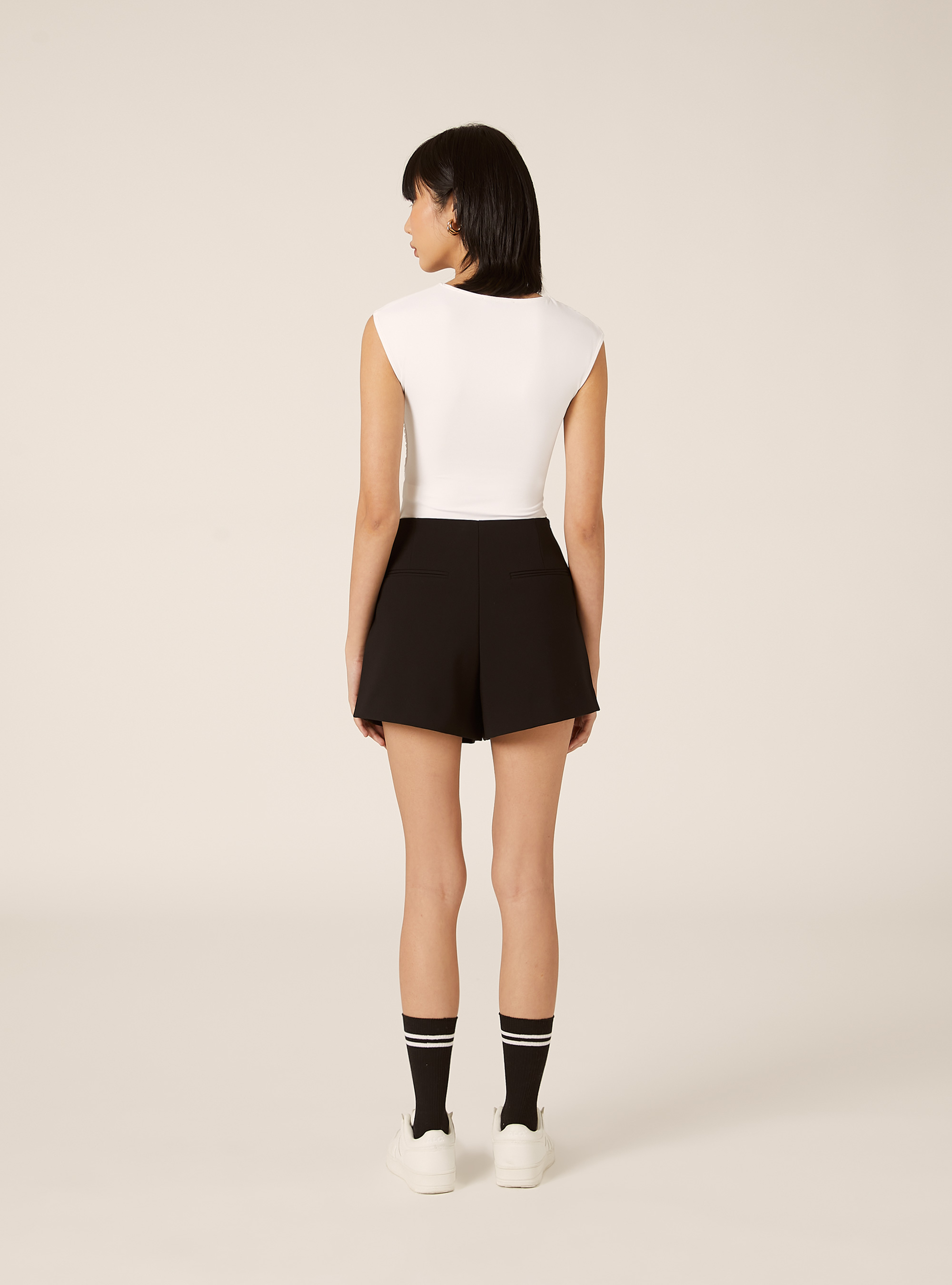Basic high-waisted skort, BK1 BLACK