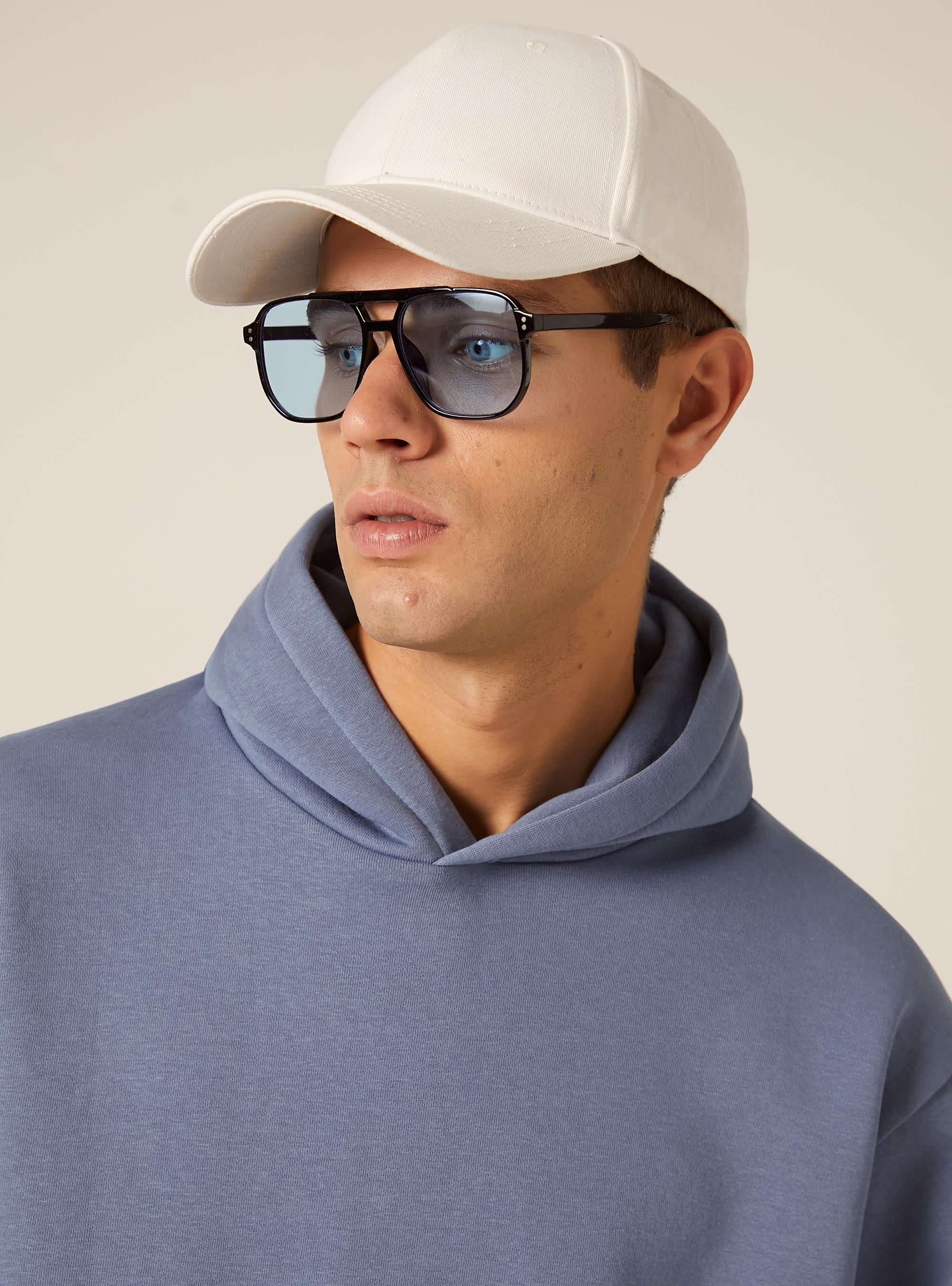 Sweat &agrave; capuche coupe boxy, IN2 INDIGO MEDIUM