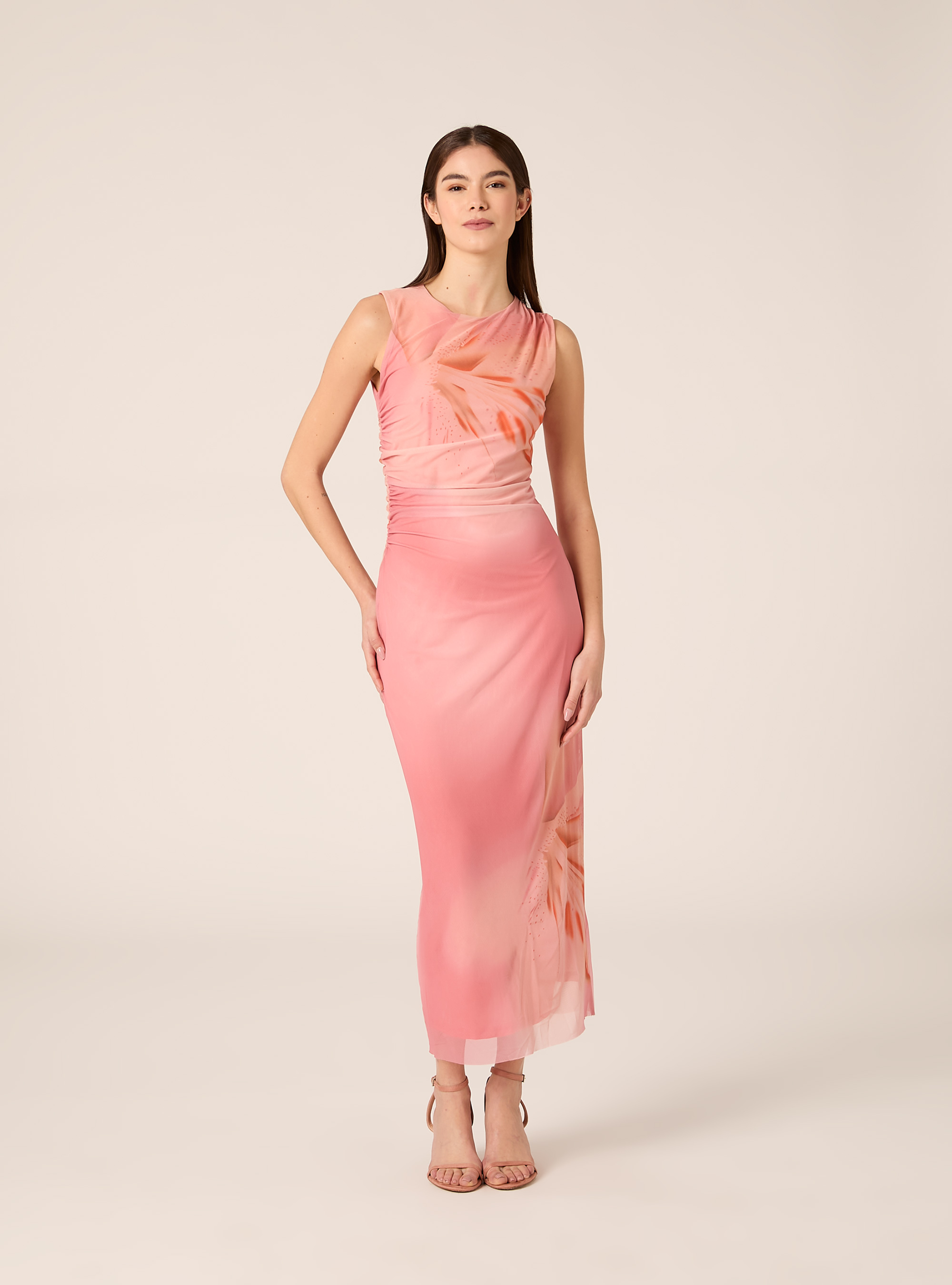 Midi-Kleid aus T&uuml;ll, PK2 PINK MEDIUM