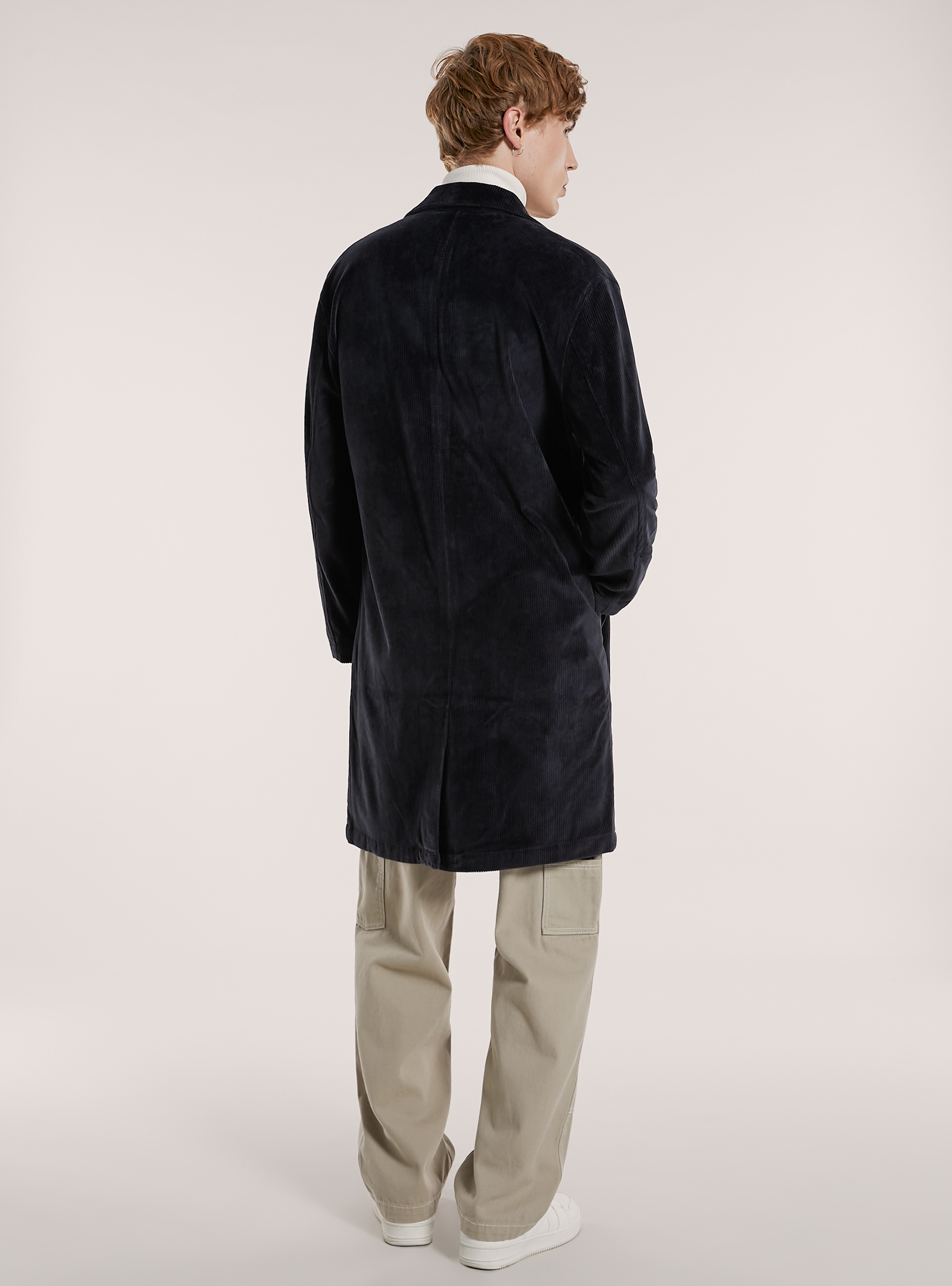 Manteau en velours non doubl&eacute;, NA1 NAVY DARK
