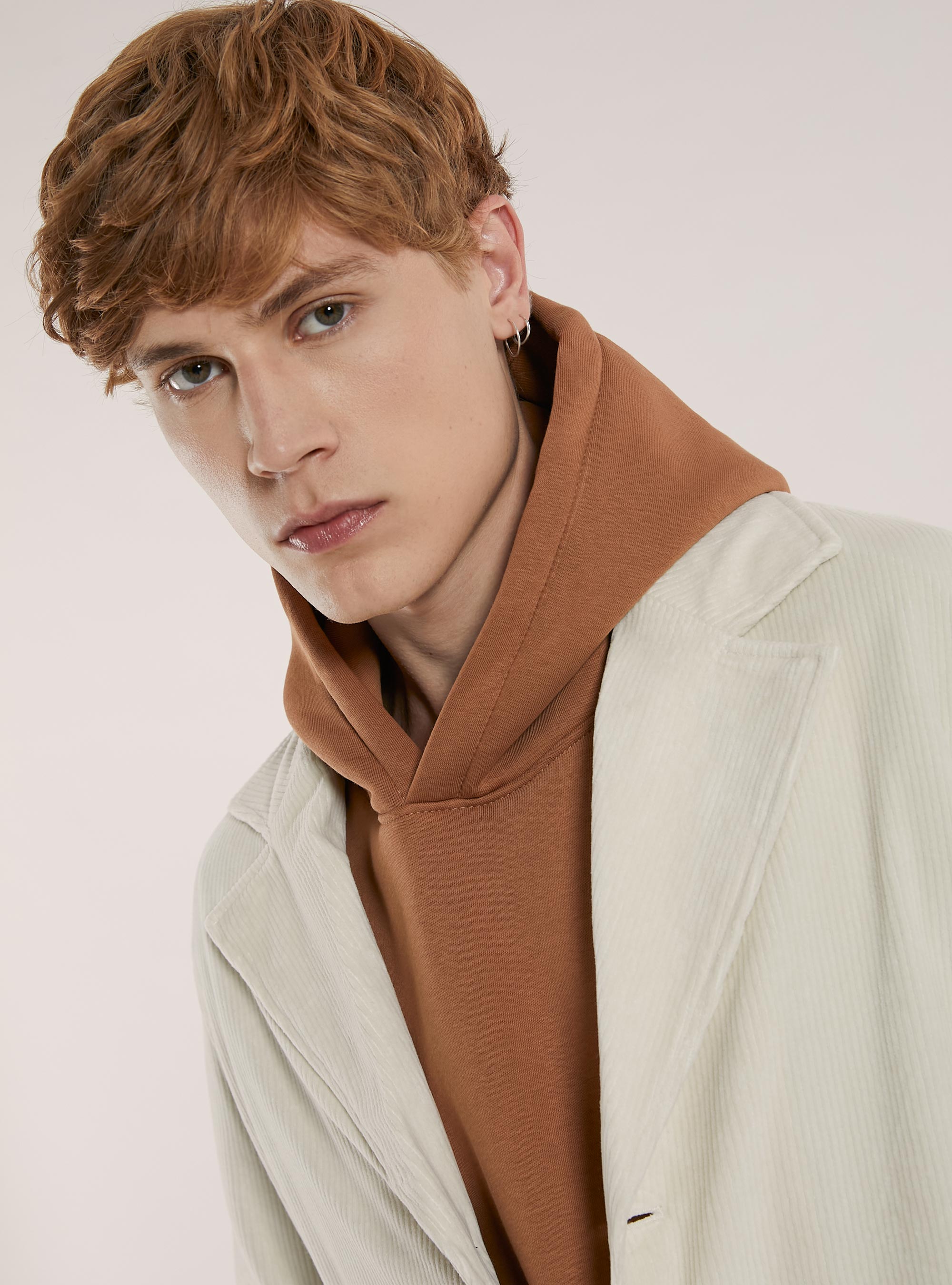 Manteau en velours non doubl&eacute;, WH1 OFF WHITE