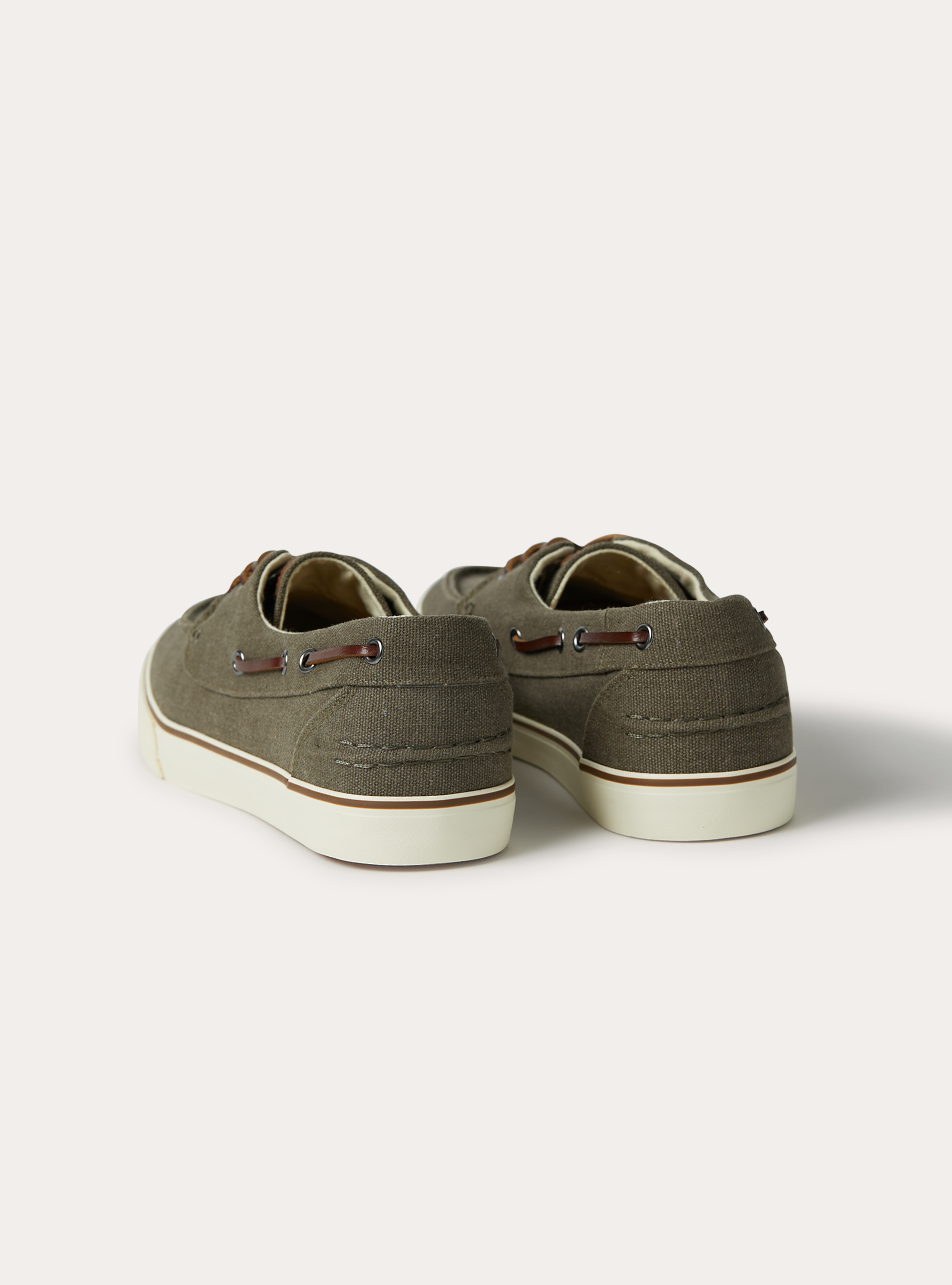 Casual Canvas Boat Shoes, KY2 KAKY MEDIUM