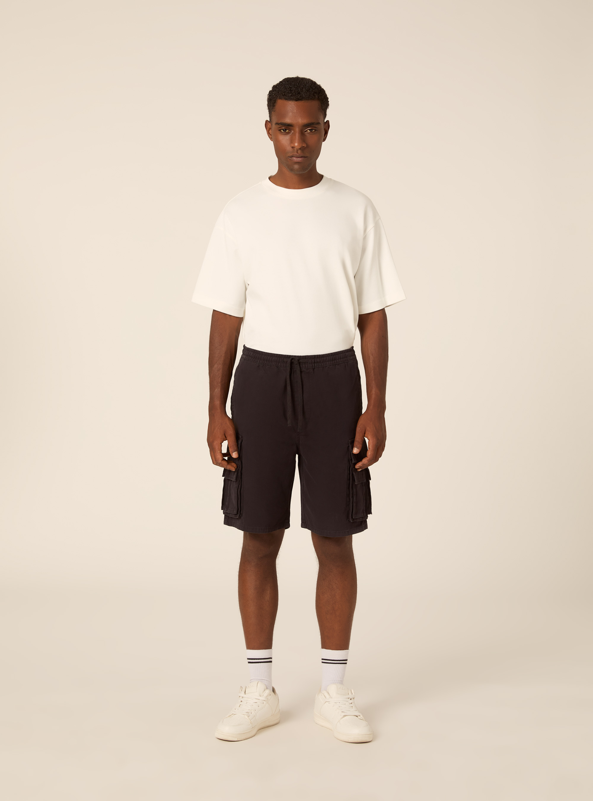 Bermuda cargo utility in canvas, BK1 BLACK