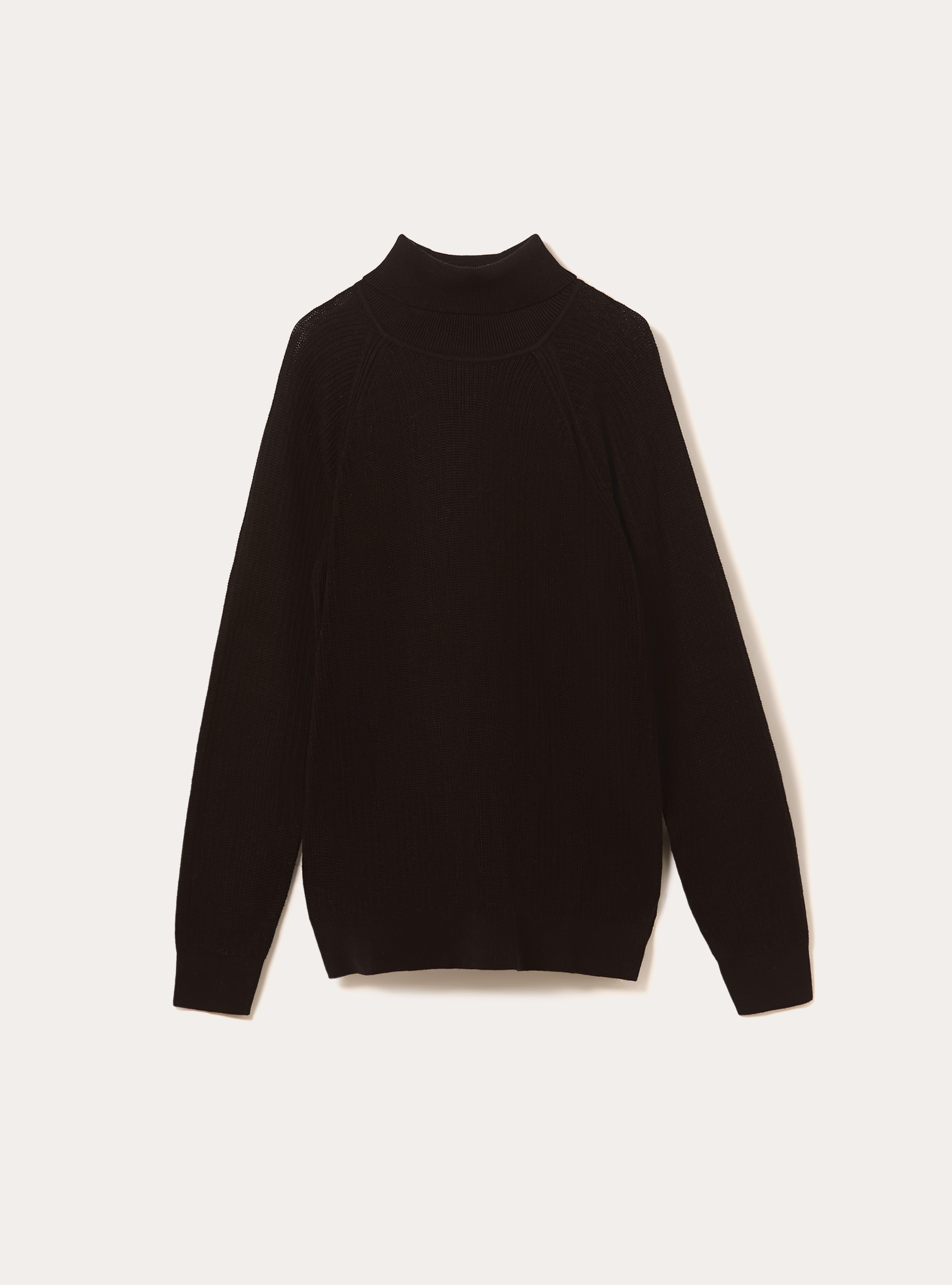 Pull &agrave; col roul&eacute; cotel&eacute;, BK1 BLACK